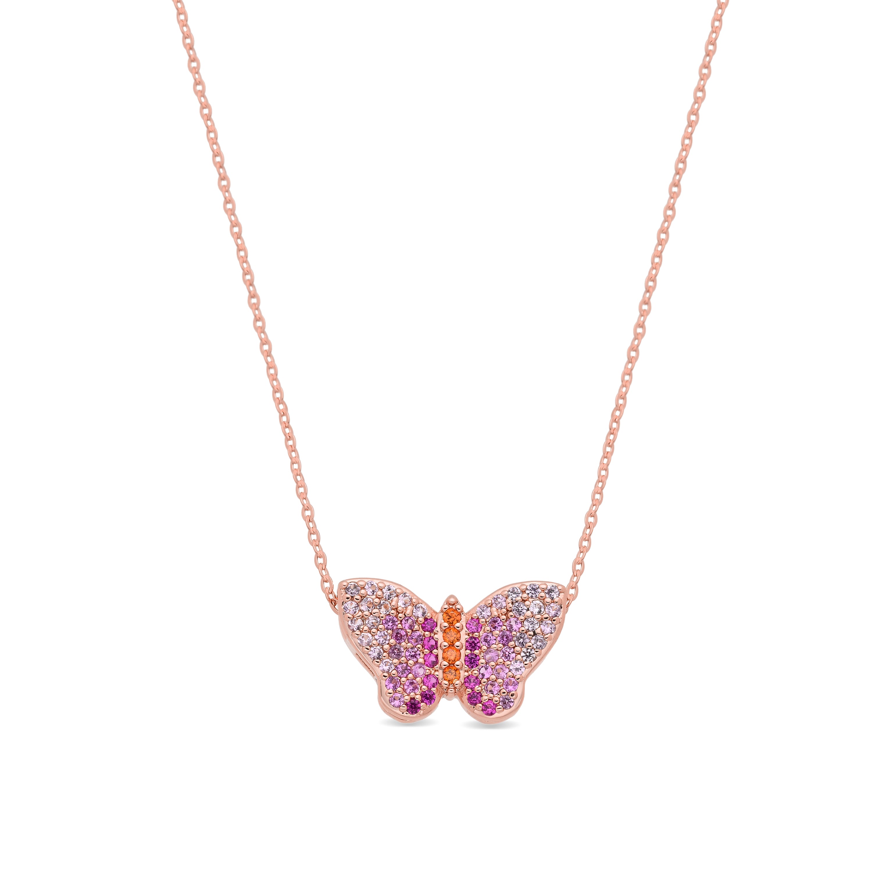 Collar de Aleación de Metal y Circonita Multicolor acabado en oro rosa de 18k - Kwera