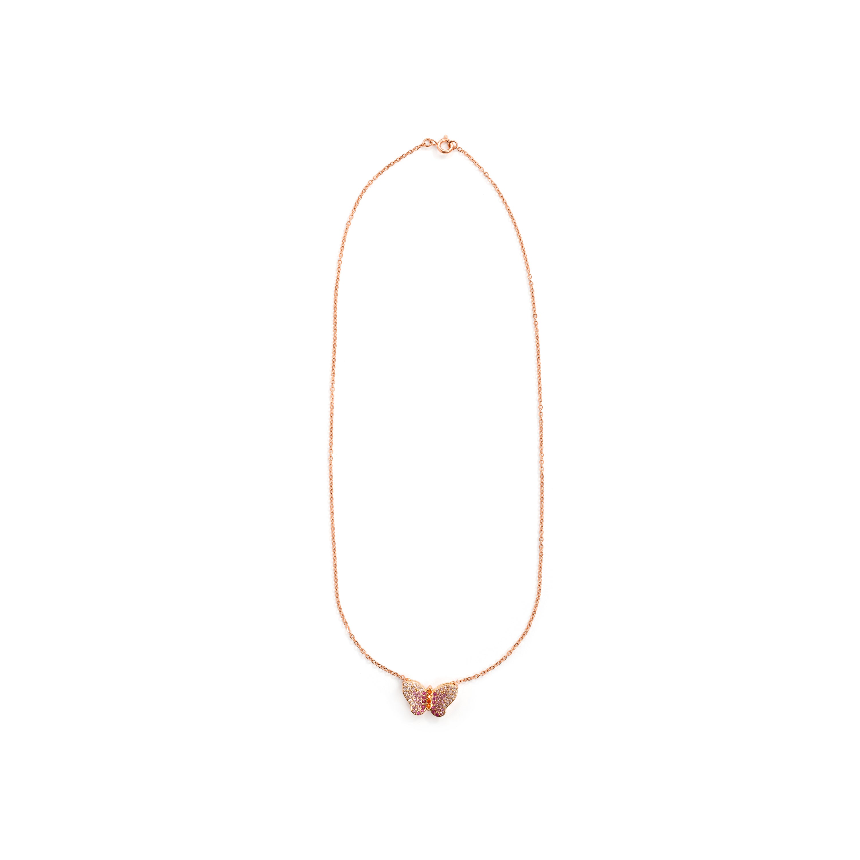 Collar de Aleación de Metal y Circonita Multicolor acabado en oro rosa de 18k - Kwera