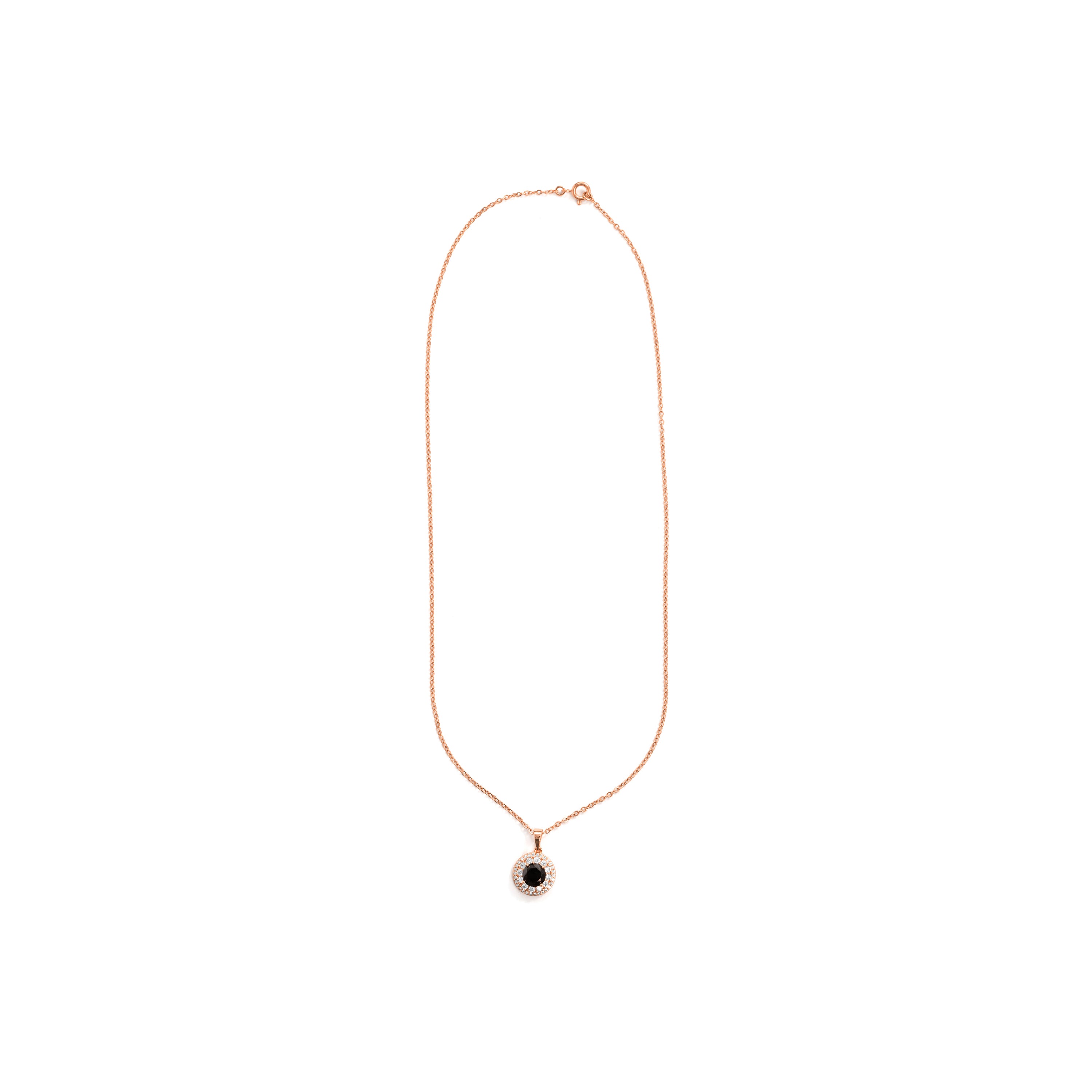 Collar de Aleación de Metal y Circonita Onix acabado en oro rosa de 18k - Faizris