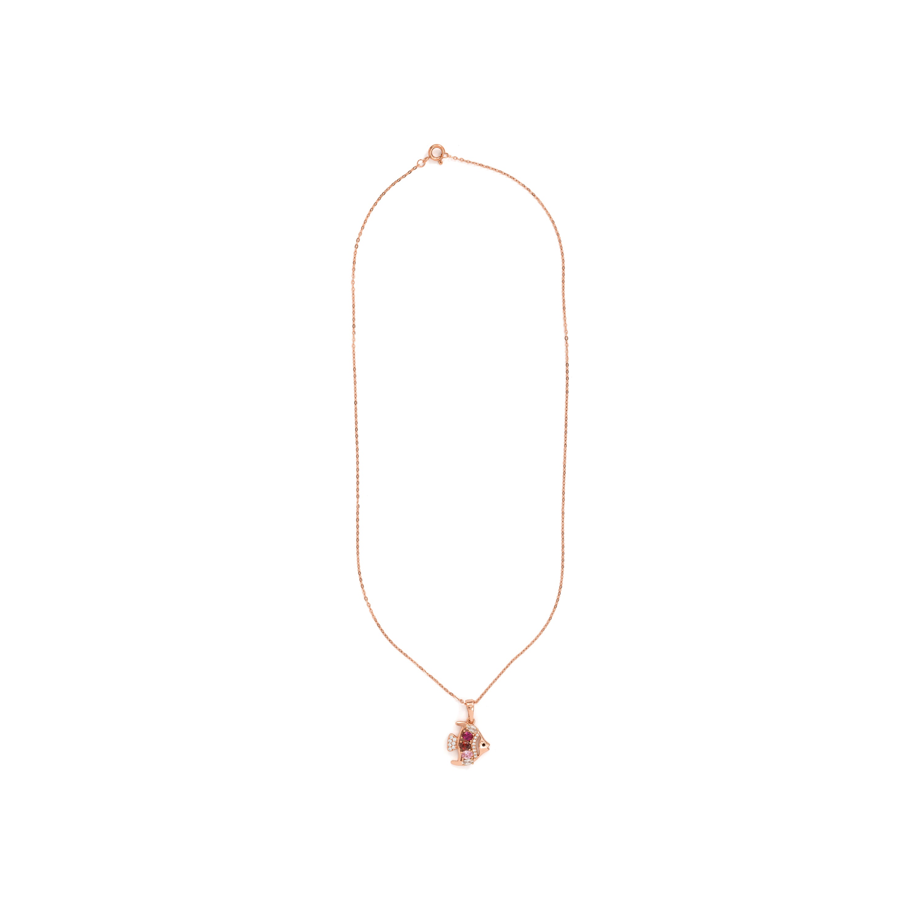 Collar de Aleación de Metal y Circonita Multicolor acabado en oro rosa de 18k - Mahdas