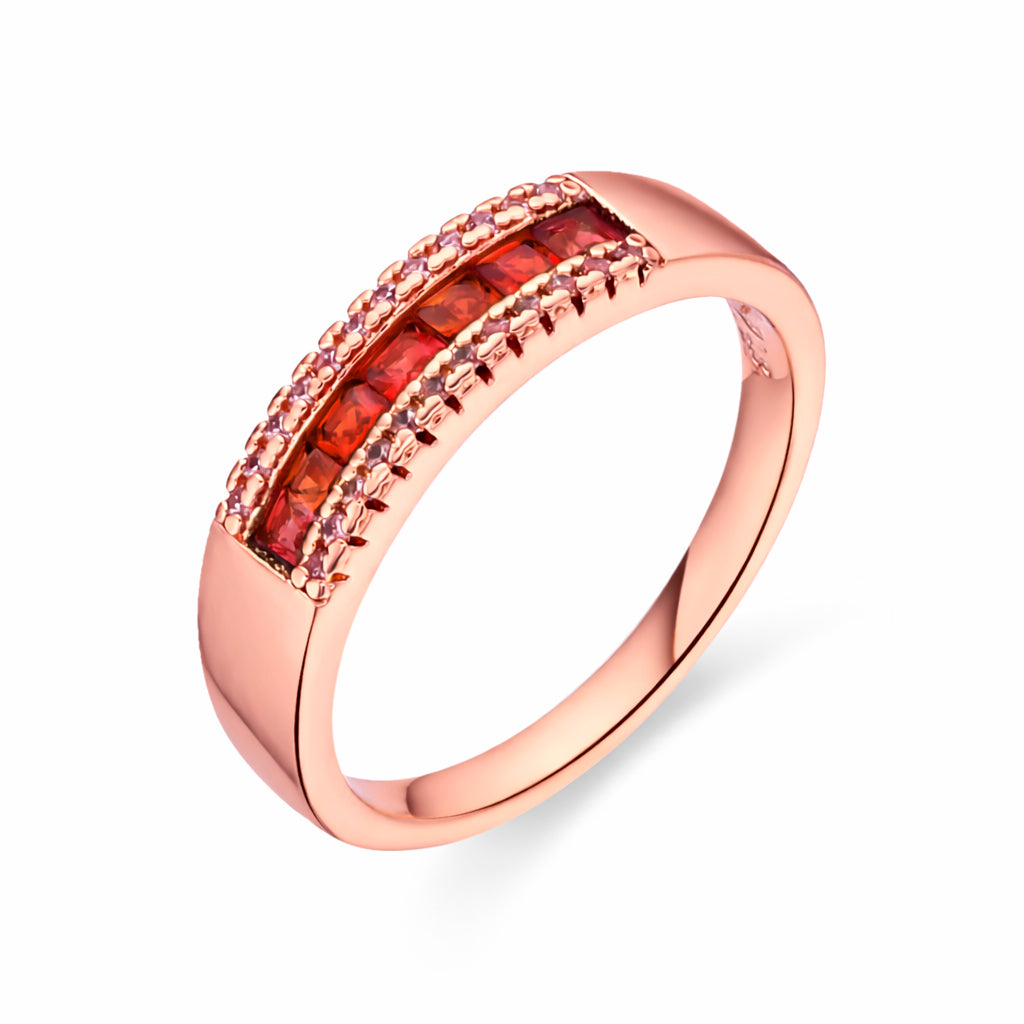 Anillo de Cristal Marron acabado en oro amarillo de 18k - Amarke