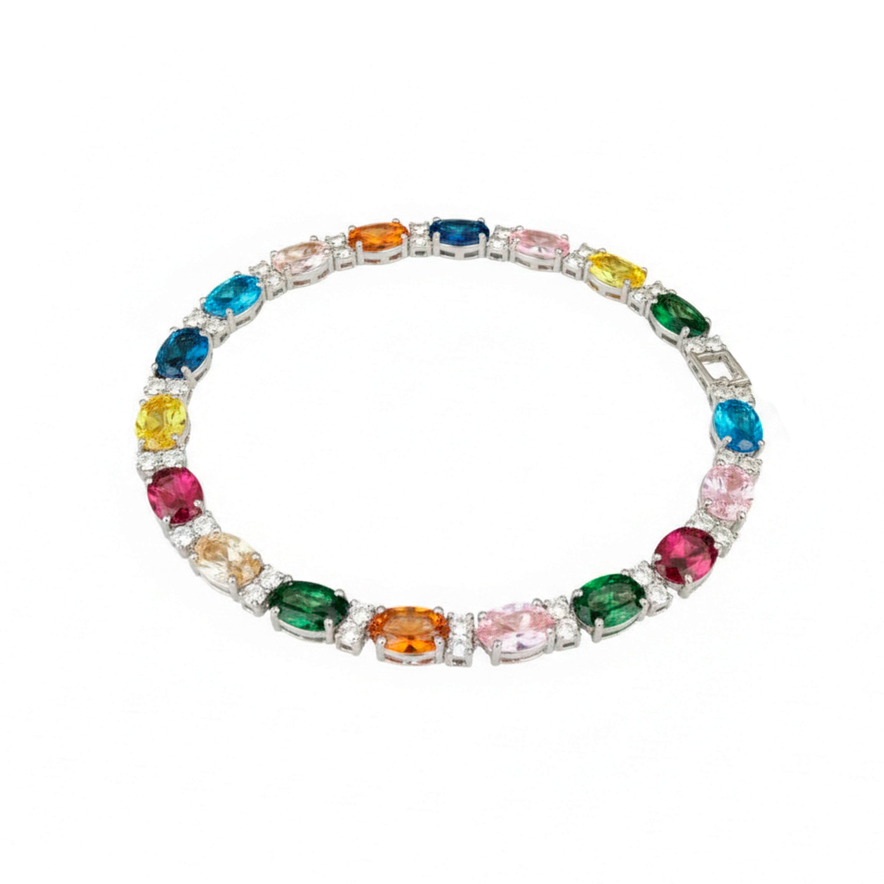 Pulsera de Circonita Multicolor acabado en rodio - Kaime