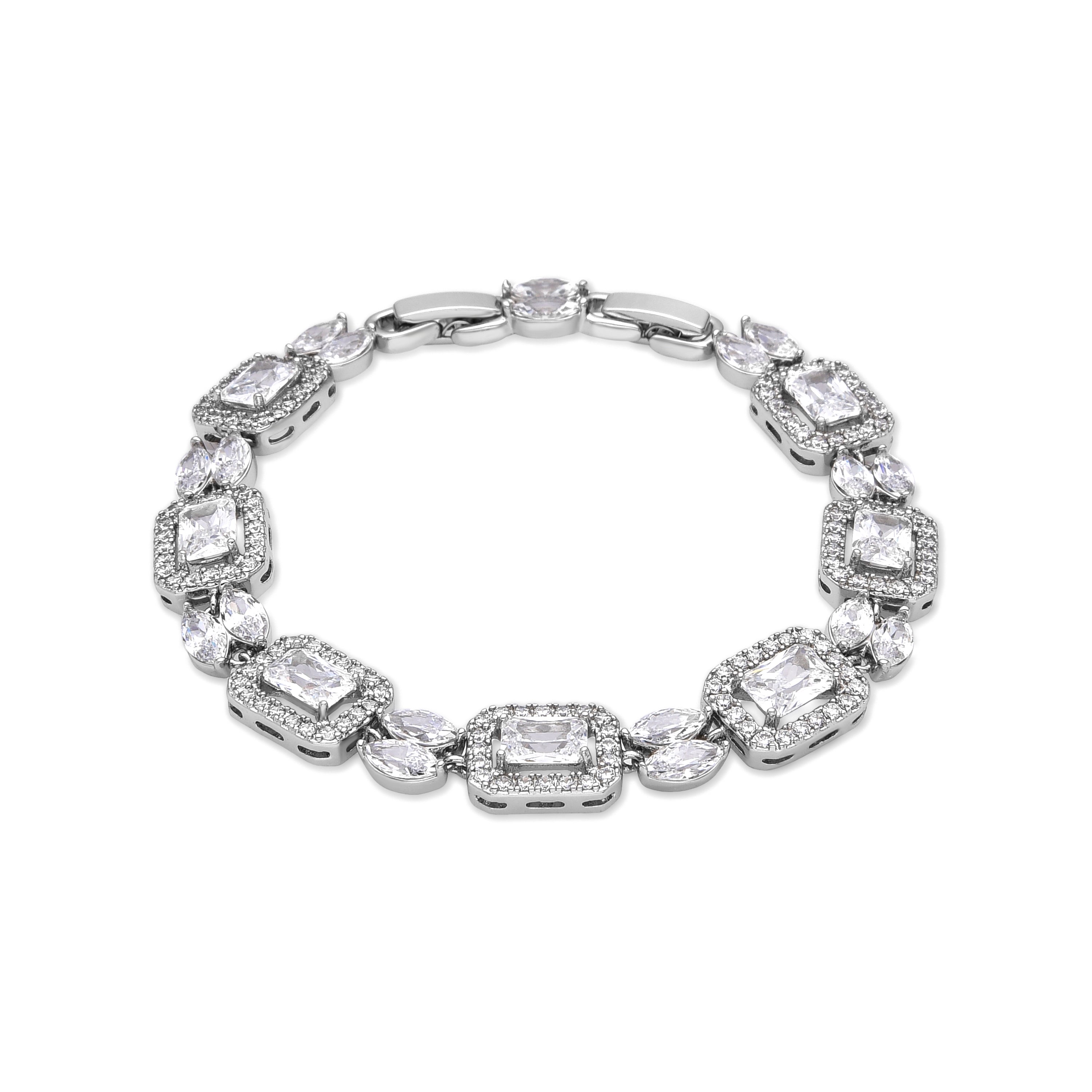 Bracelet avec Zircone Brillante finition argent - Neda