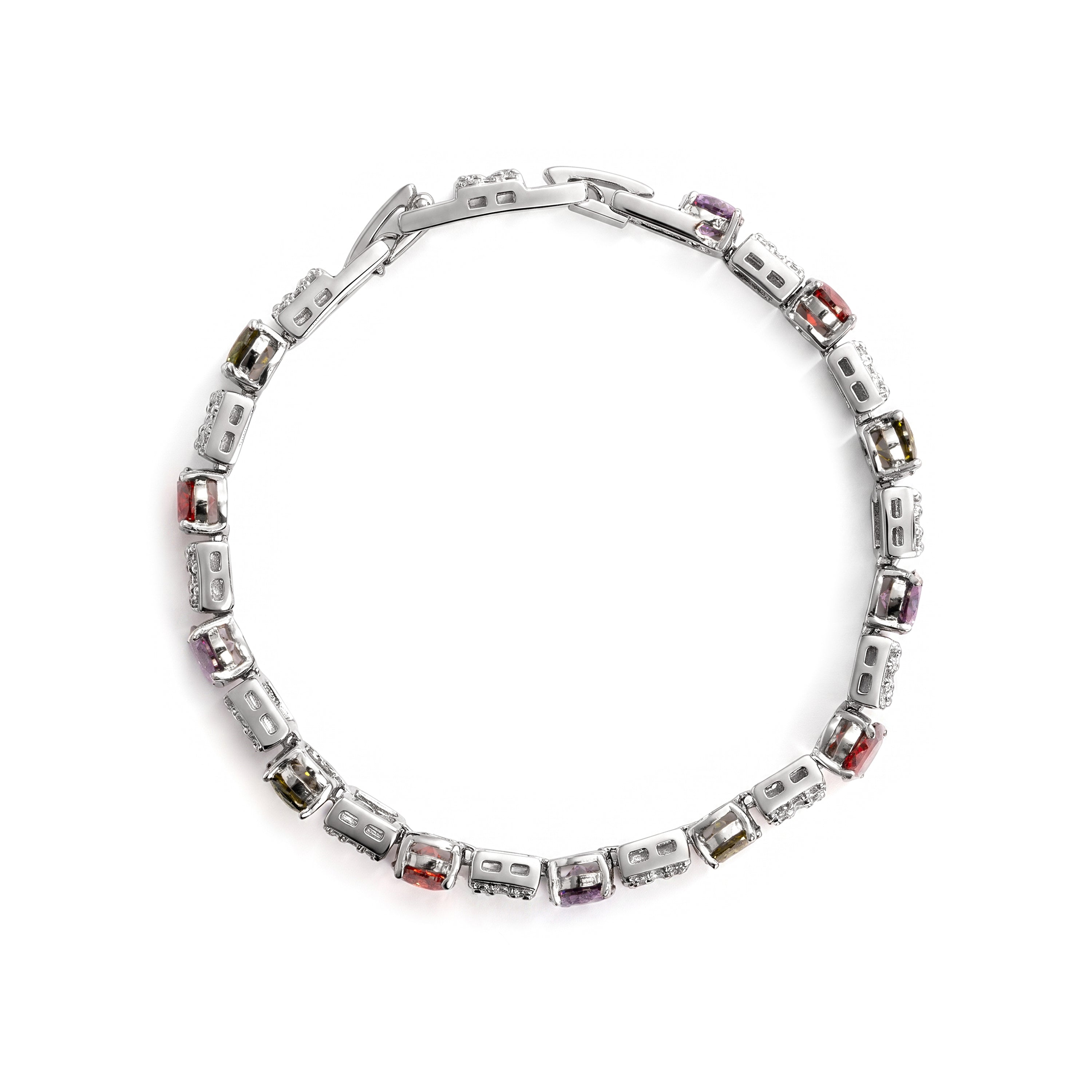 Pulsera de Aleación de Metal y Circonita Multicolor acabado en rodio - Sauki