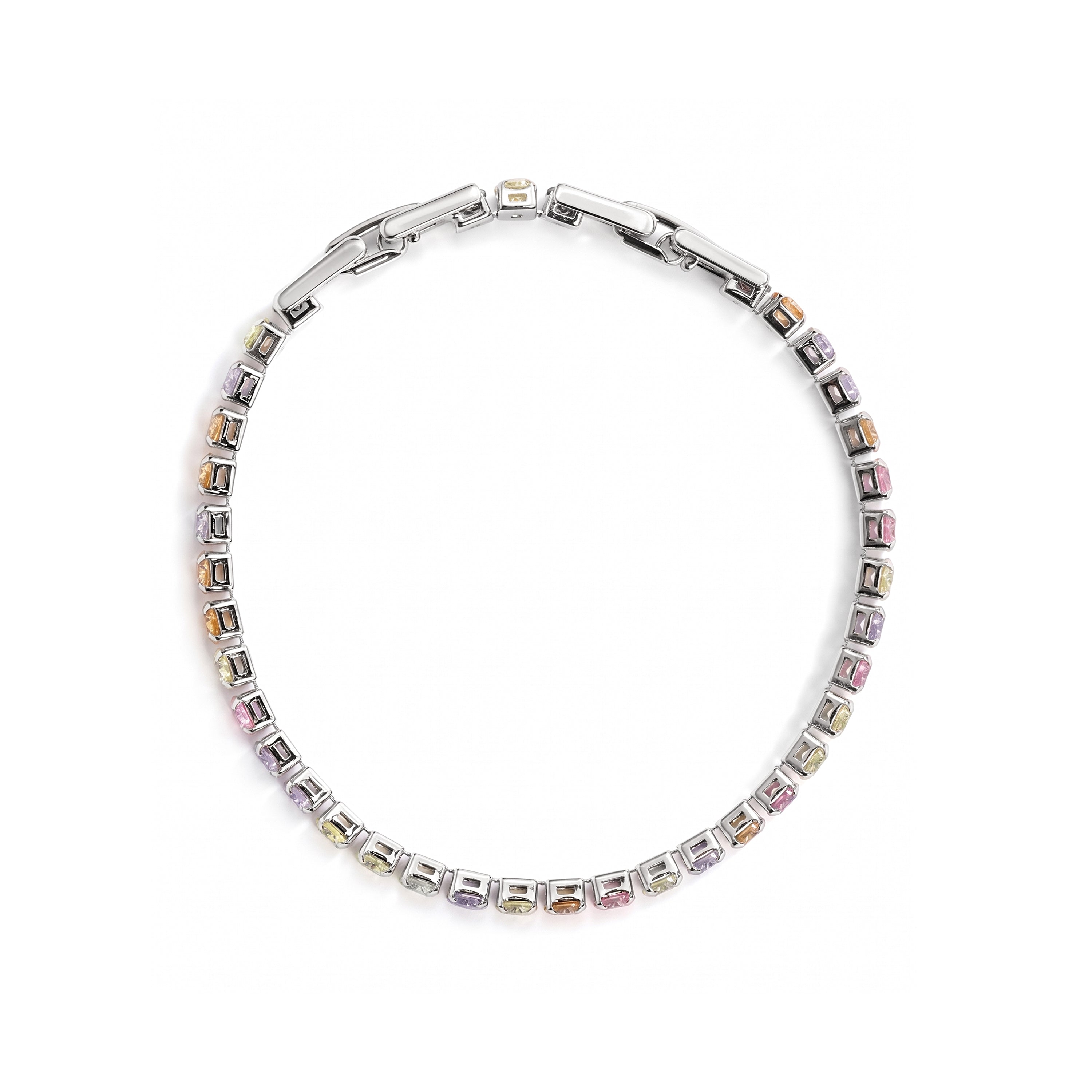 Pulsera de Aleación de Metal y Circonita Multicolor acabado en rodio - Raldasal