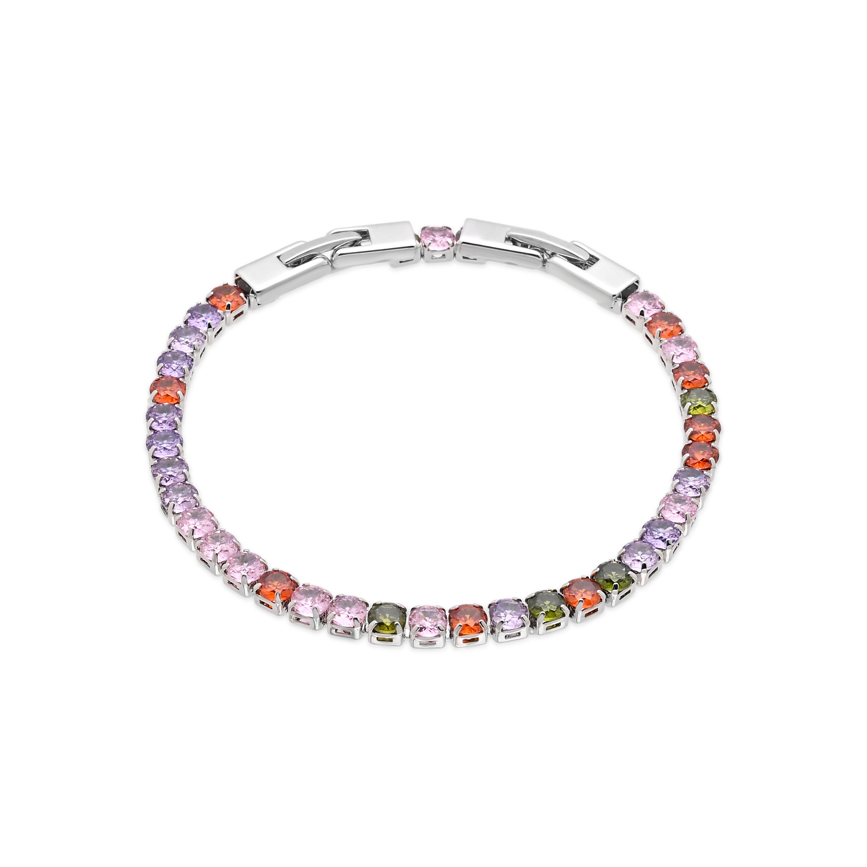 Pulsera de Aleación de Metal y Circonita Multicolor acabado en rodio - Frede