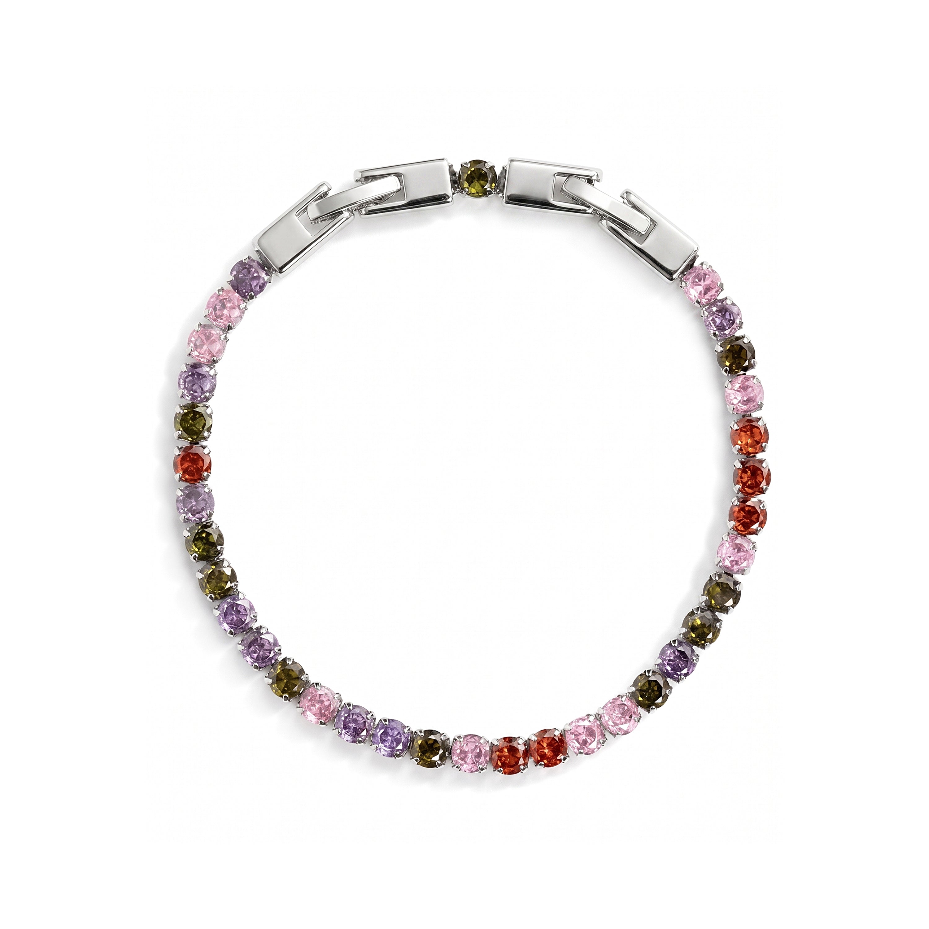 Pulsera de Aleación de Metal y Circonita Multicolor acabado en rodio - Frede