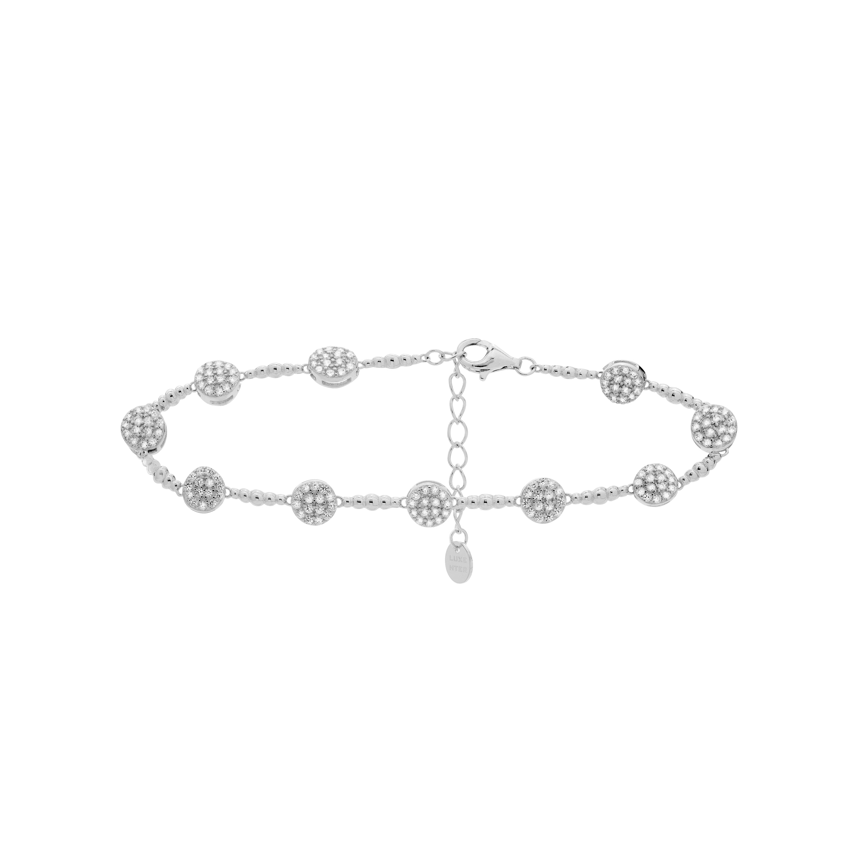 Pulsera de Aleación de Metal y Circonita Brillante acabado en rodio - Inajwa