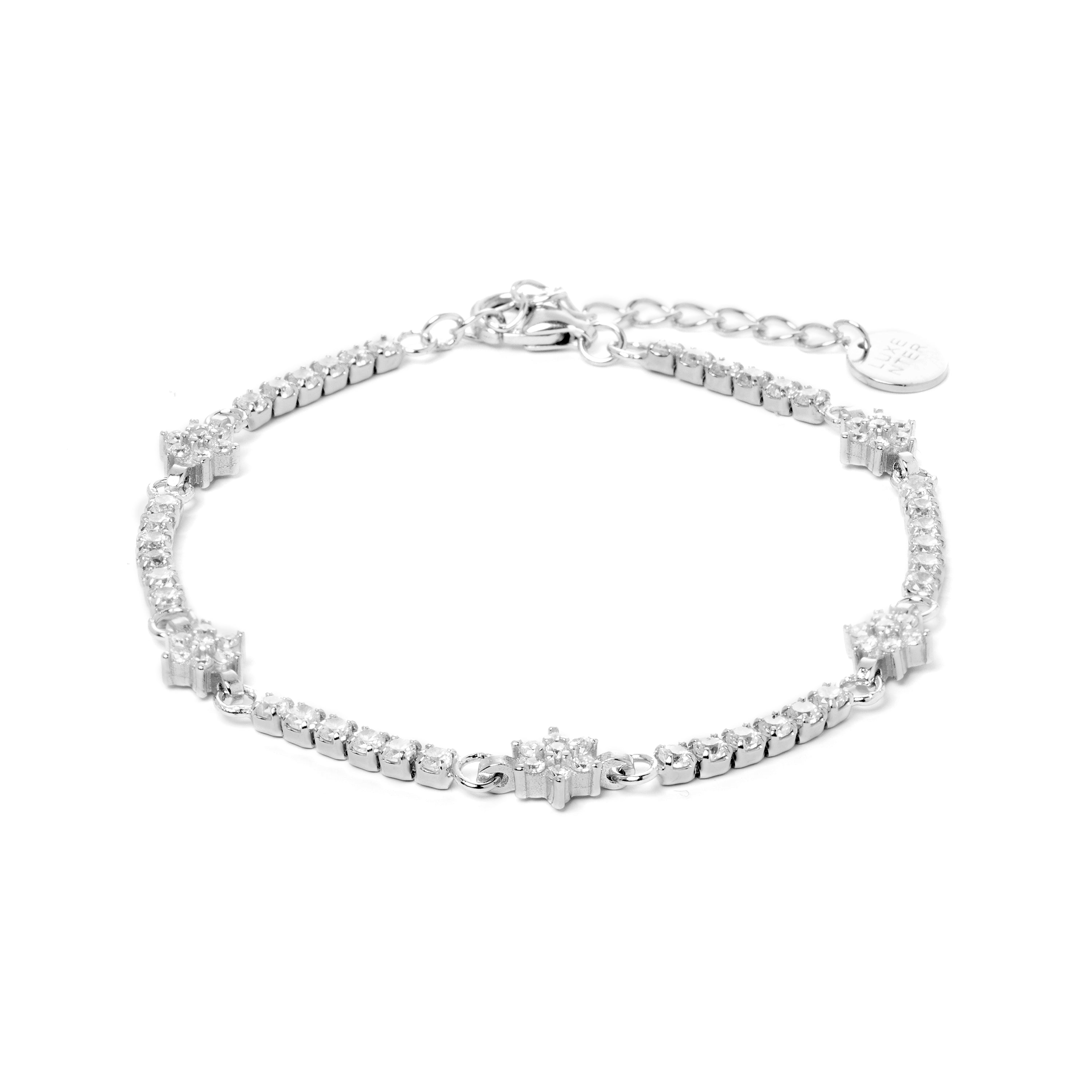 Pulsera de Aleación de Metal y Circonita Brillante acabado en rodio - Dader