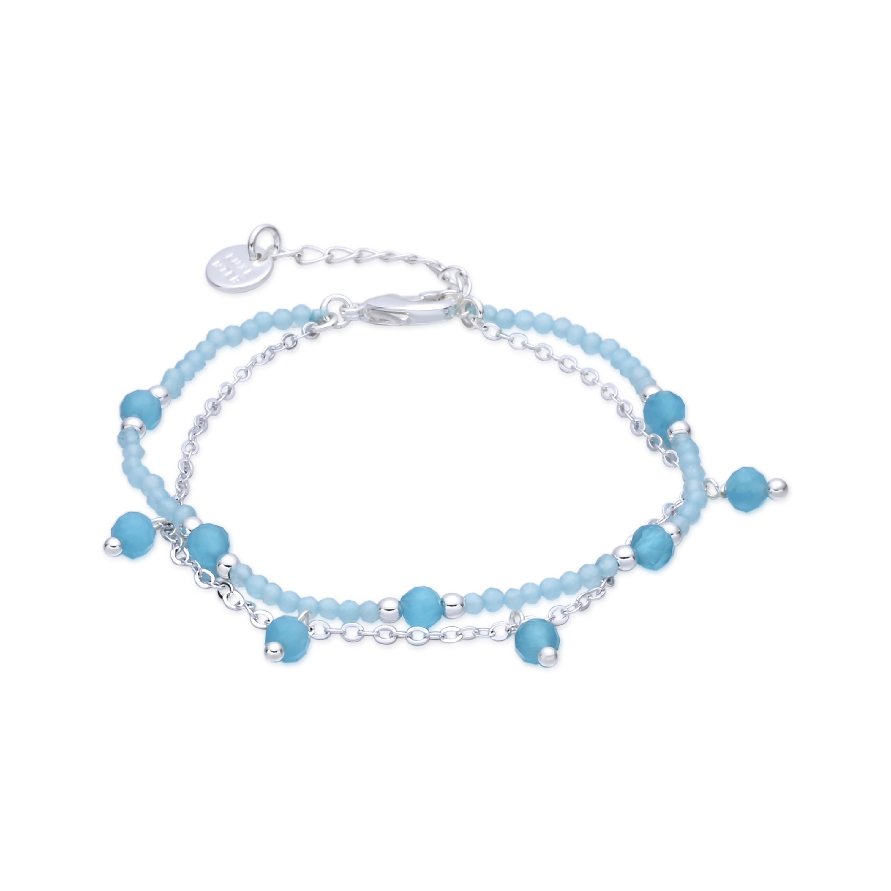 Pulsera de Cristal Azul acabado en rodio - Aira