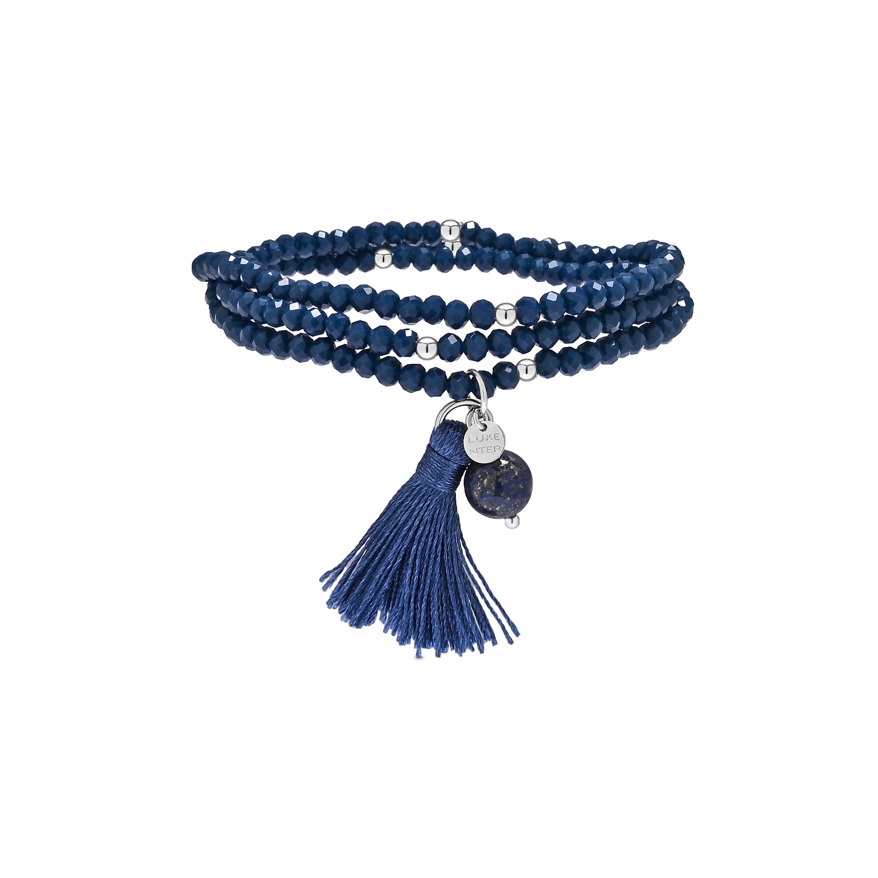 Pulsera de Cristal Azul Oscuro acabado en rodio - Nydin