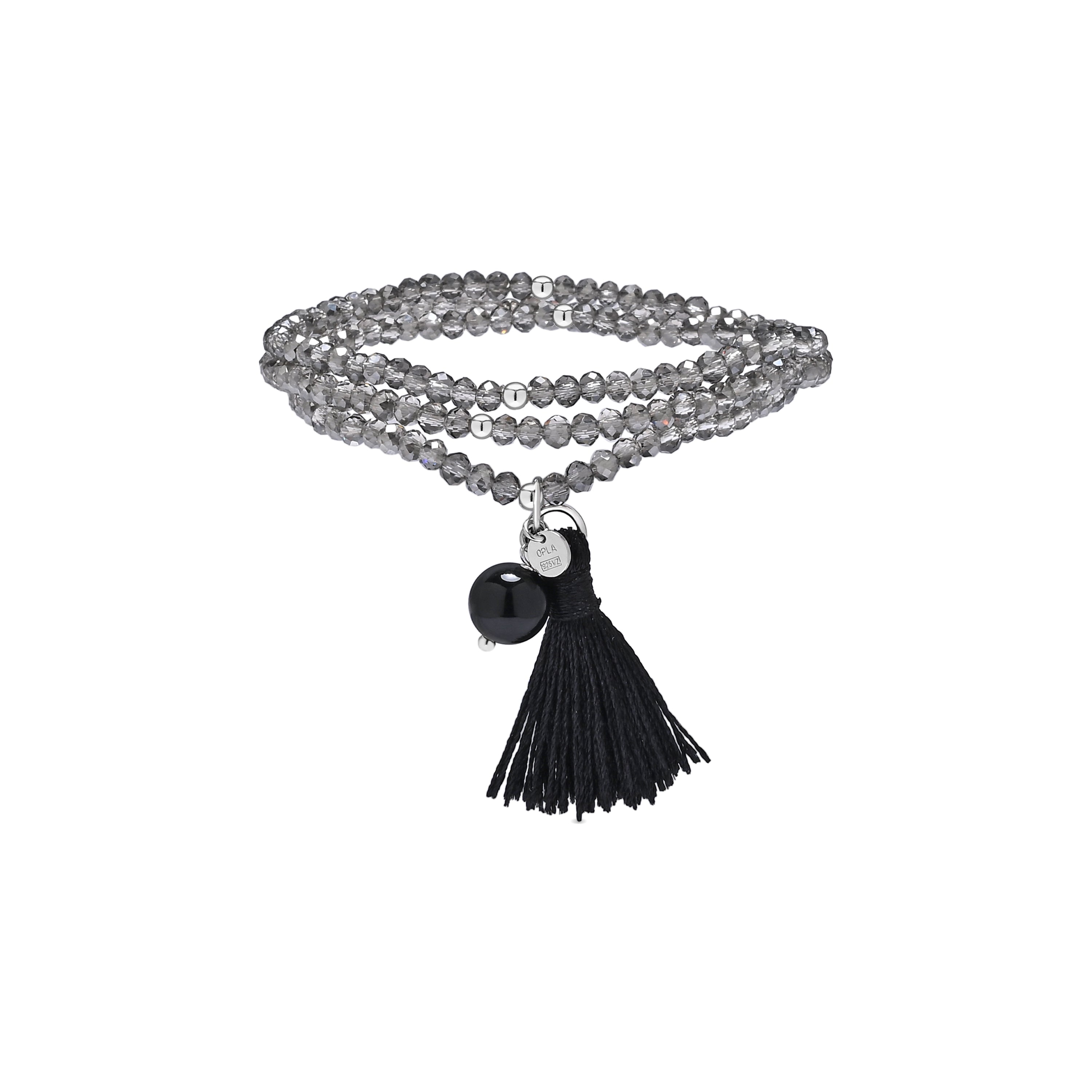 Pulsera de Cristal Gris acabado en rodio - Nydin