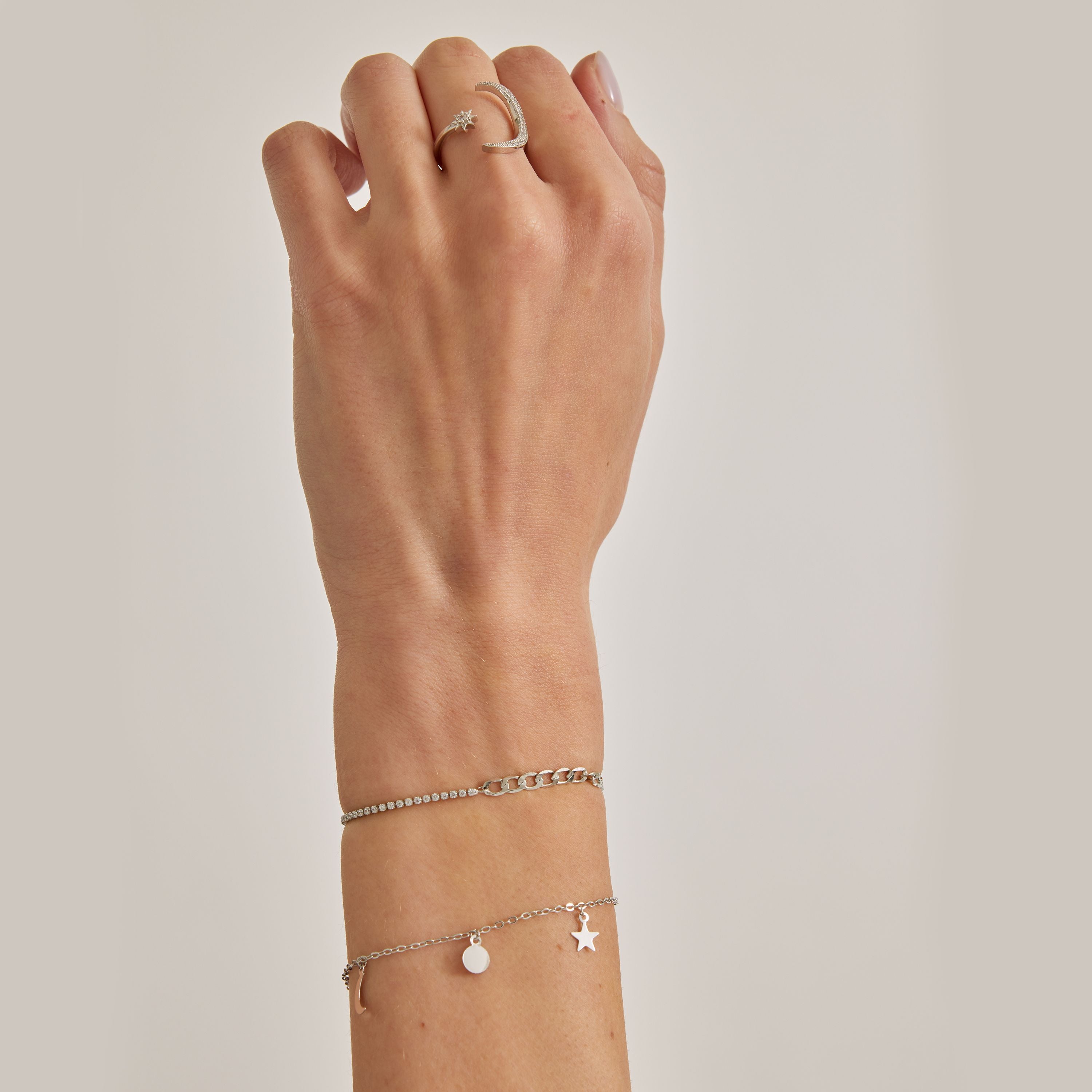 Pulsera acabada en rodio - Siraht