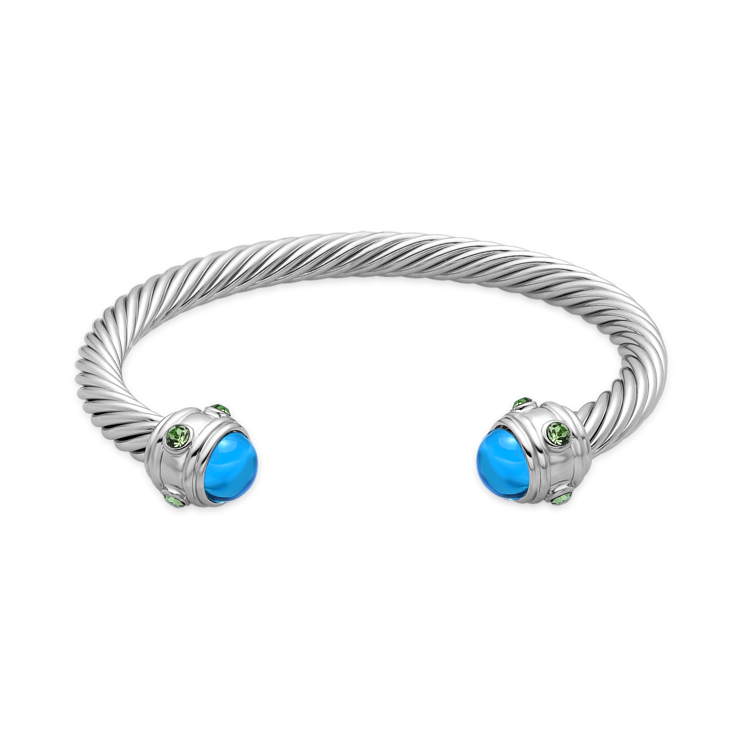 Bracelet with Blue Crystal, silver finish - Danio
