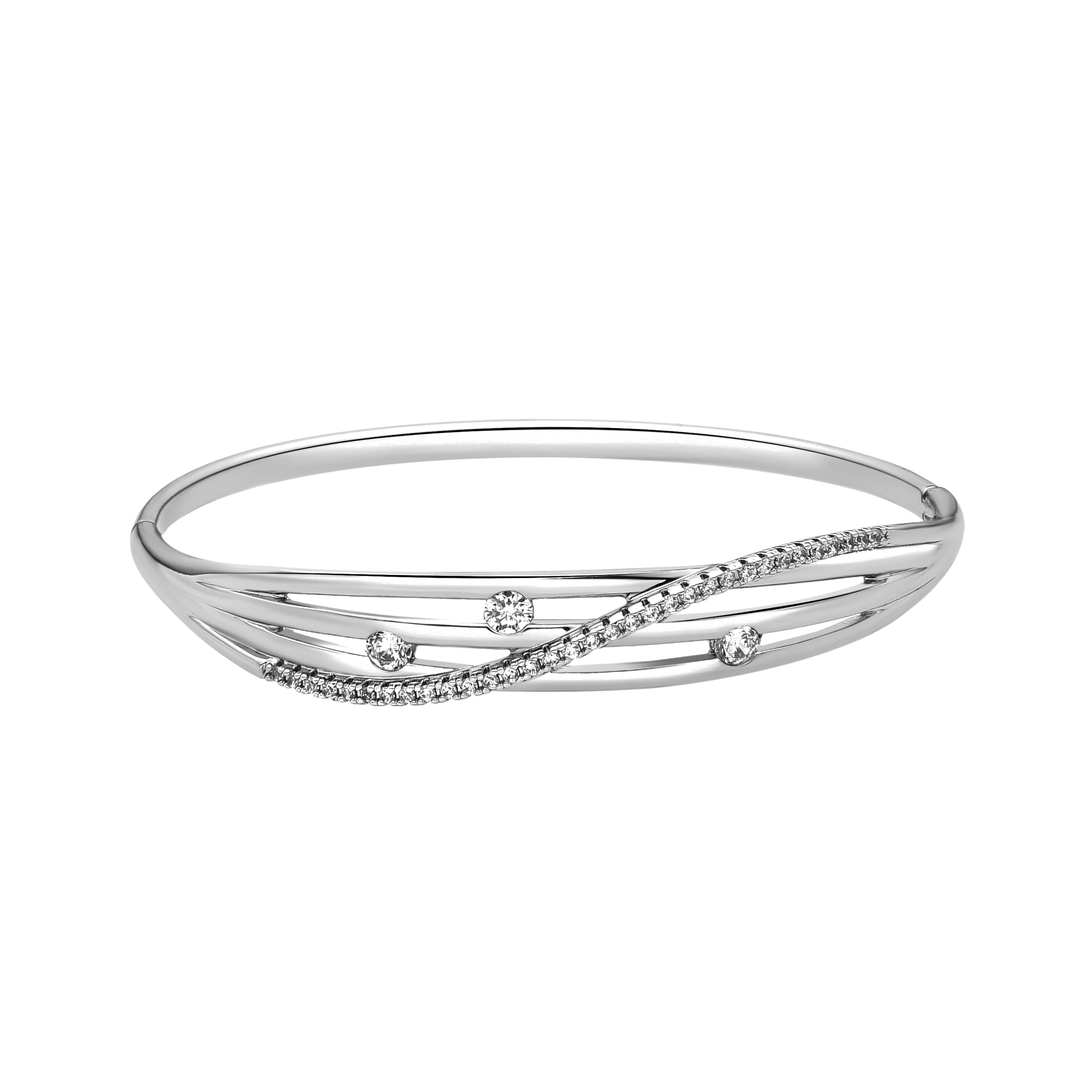 Bracelet avec Zircone Brillante finition argent - Rienme