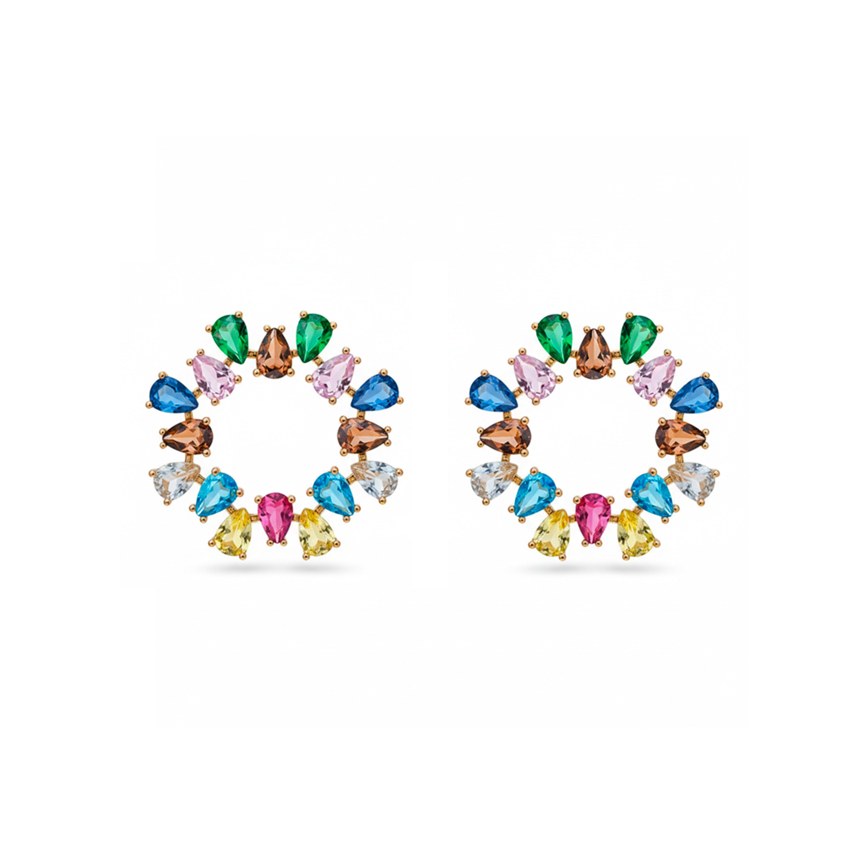 Pendientes de Circonita Multicolor acabado en rodio - Bodet