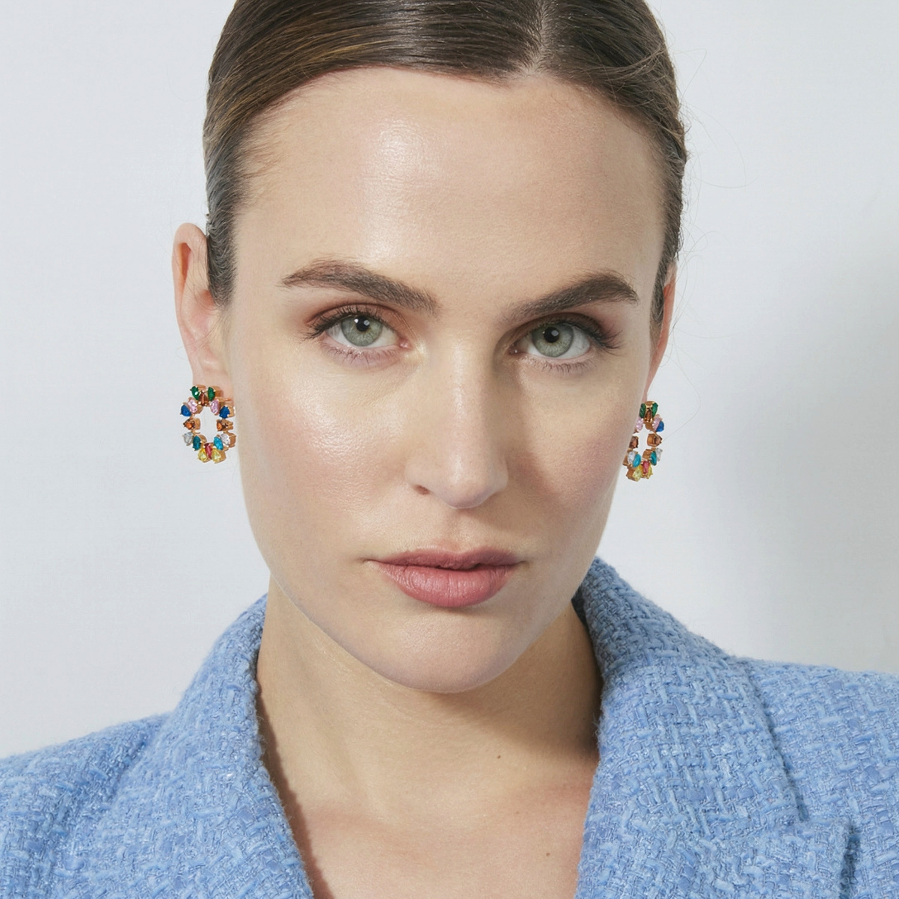 Pendientes de Circonita Multicolor acabado en rodio - Bodet
