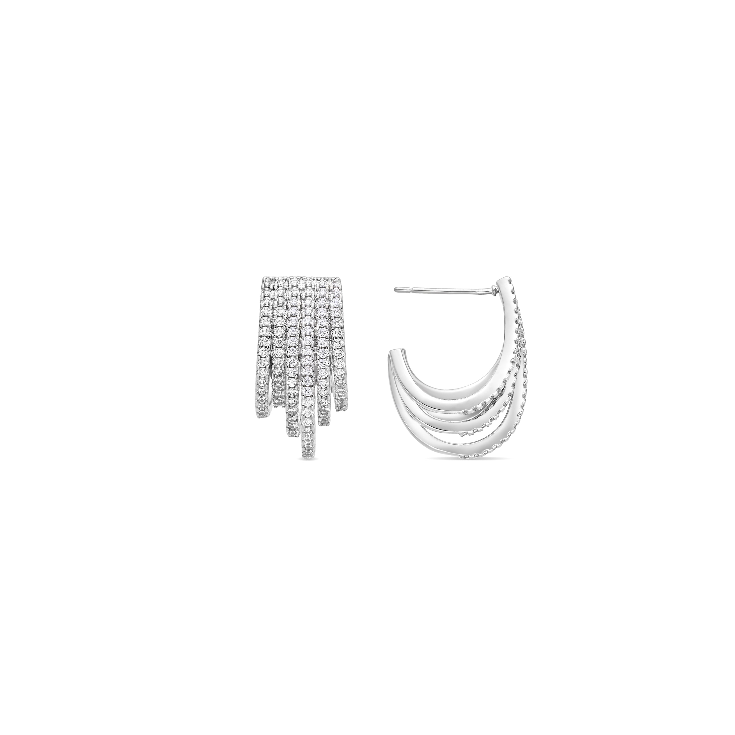 Pendientes De Circonita Brillante acabado plata - Negal