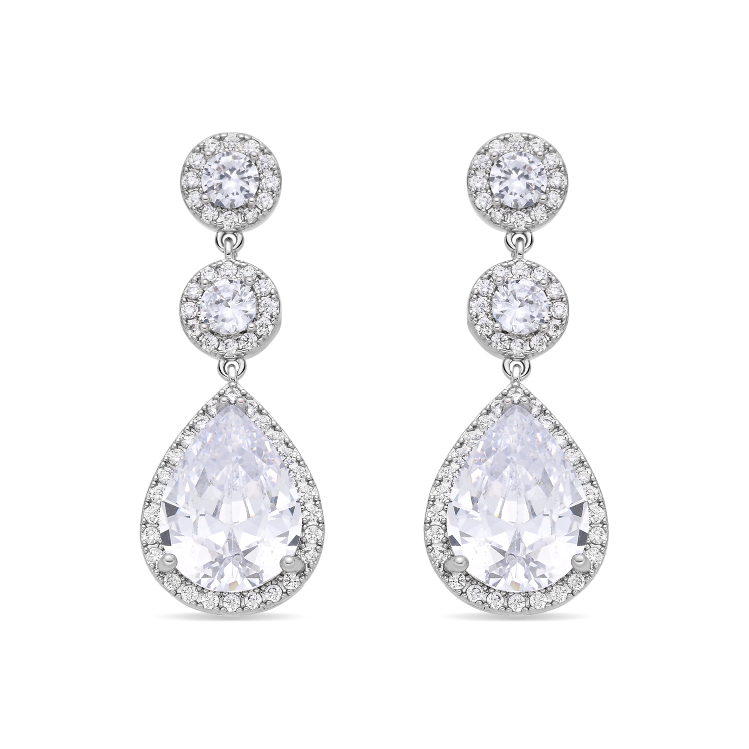 Pendientes De Circonita Brillante acabado plata - Lasthan