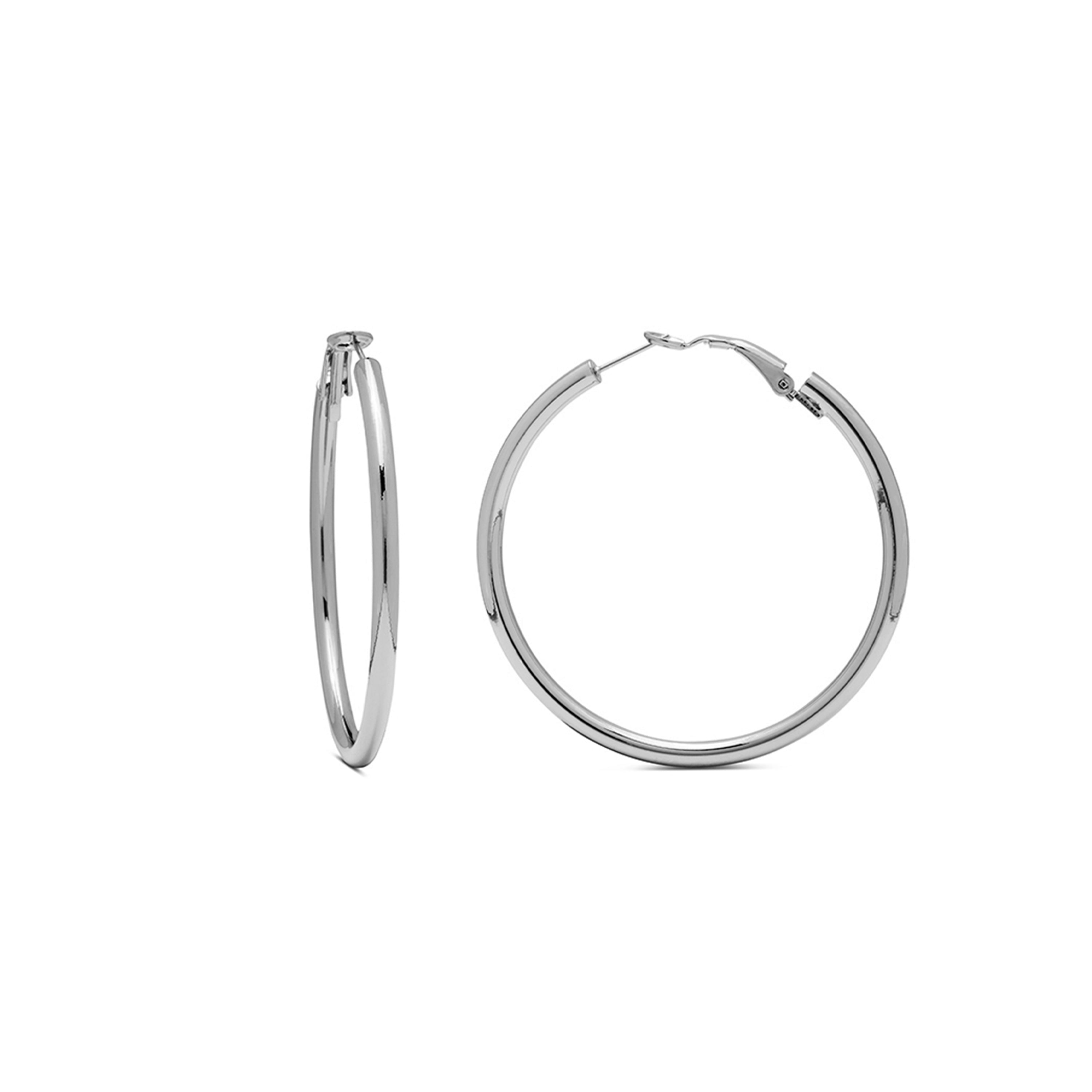 Pendientes de 45mm de diámetro acabados en rodio - Shashe