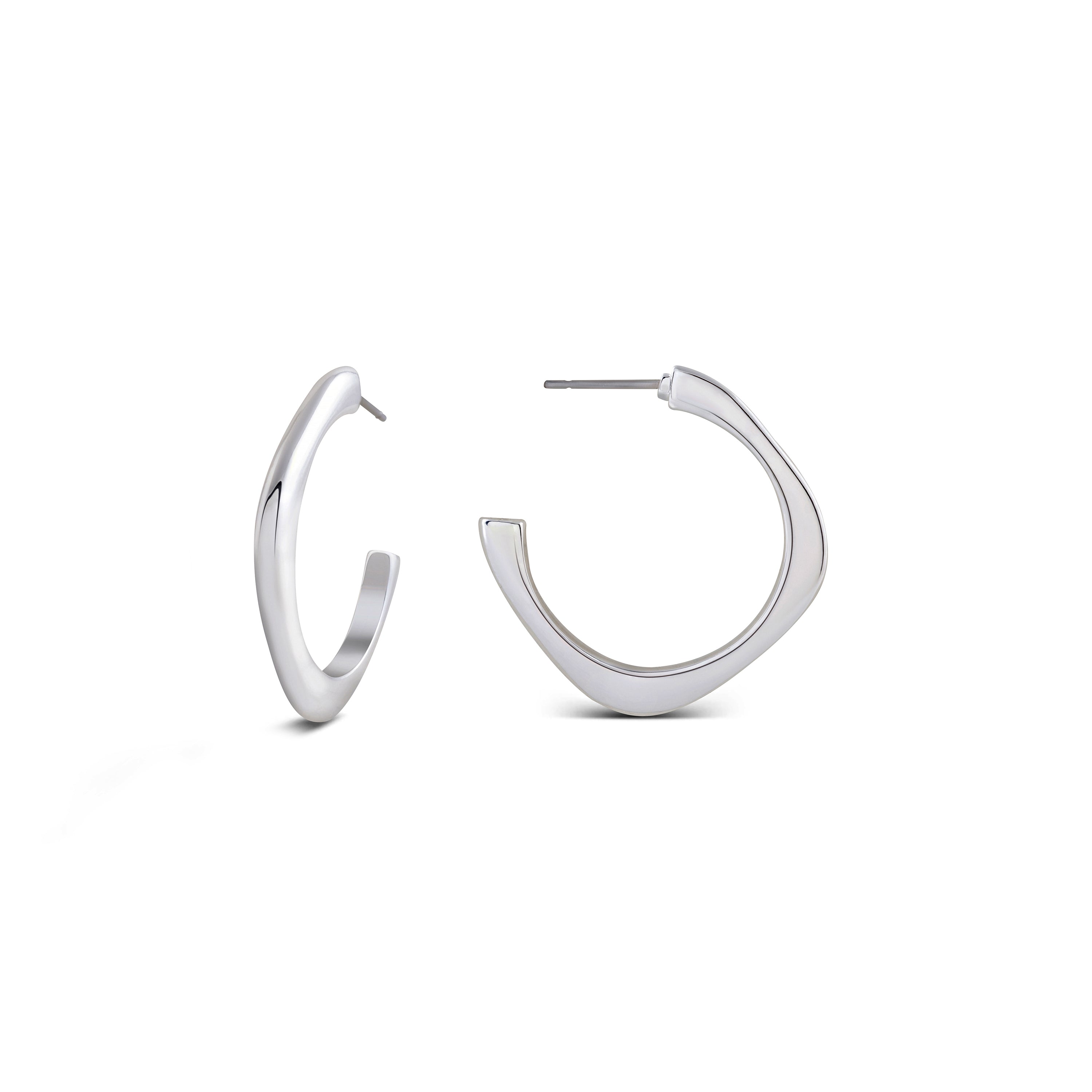 Pendientes de 20mm de diámetro  acabados en rodio - Evly