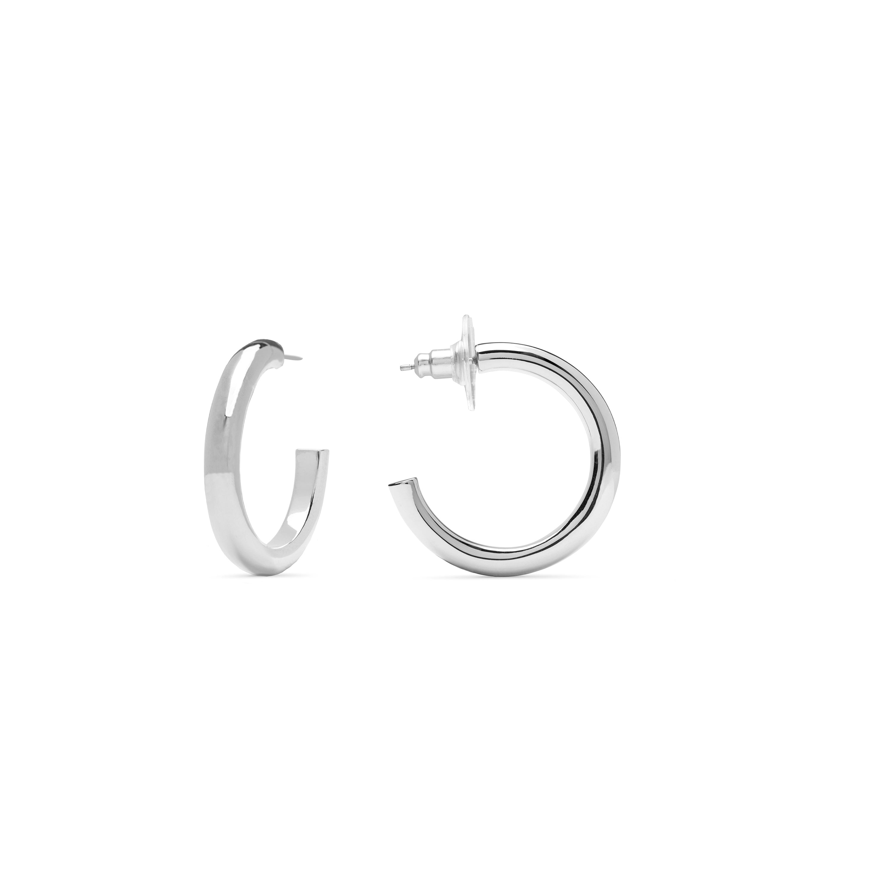 Pendientes de 22mm de diámetro acabados en rodio - Dancir