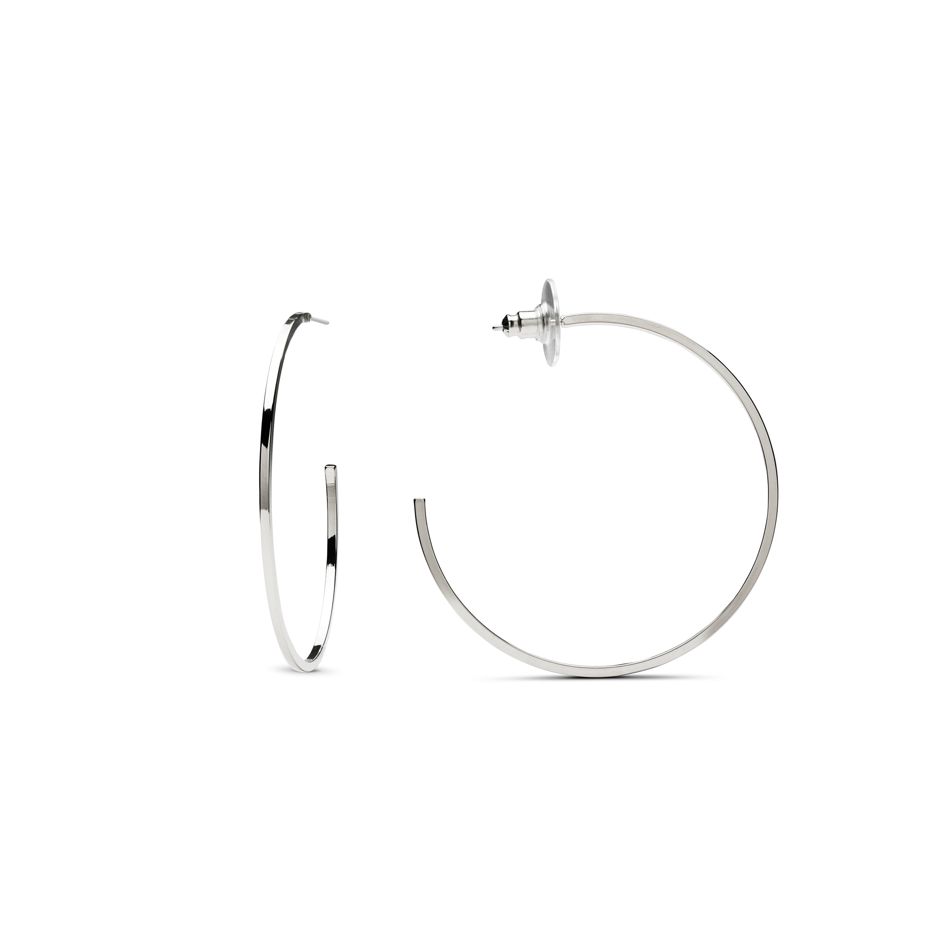 Pendientes de 36mm de diámetro acabados en rodio - Erkang