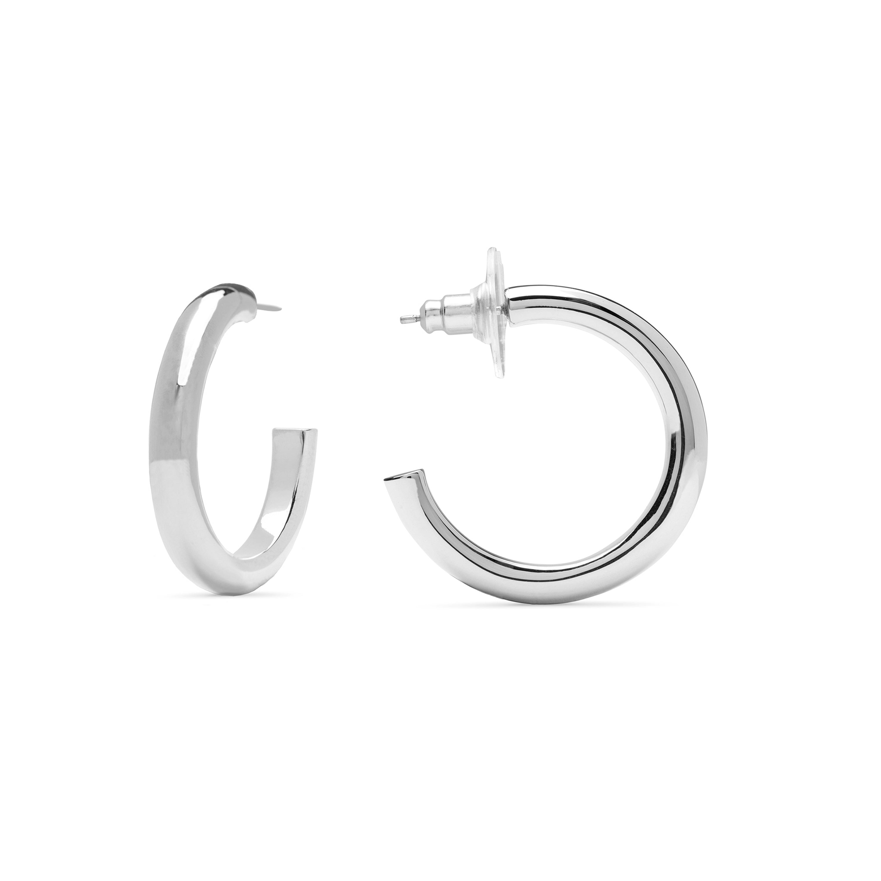 Pendientes de 29mm de diámetro acabados en rodio - Maret