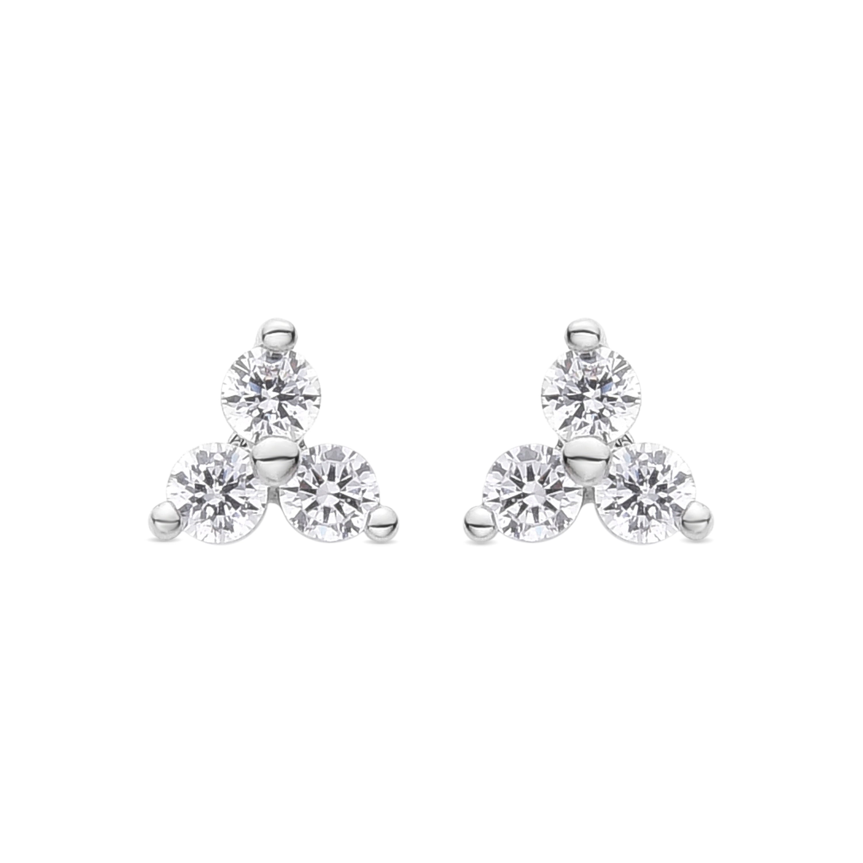 Pendientes de Circonita Brillante acabados en rodio - Akau