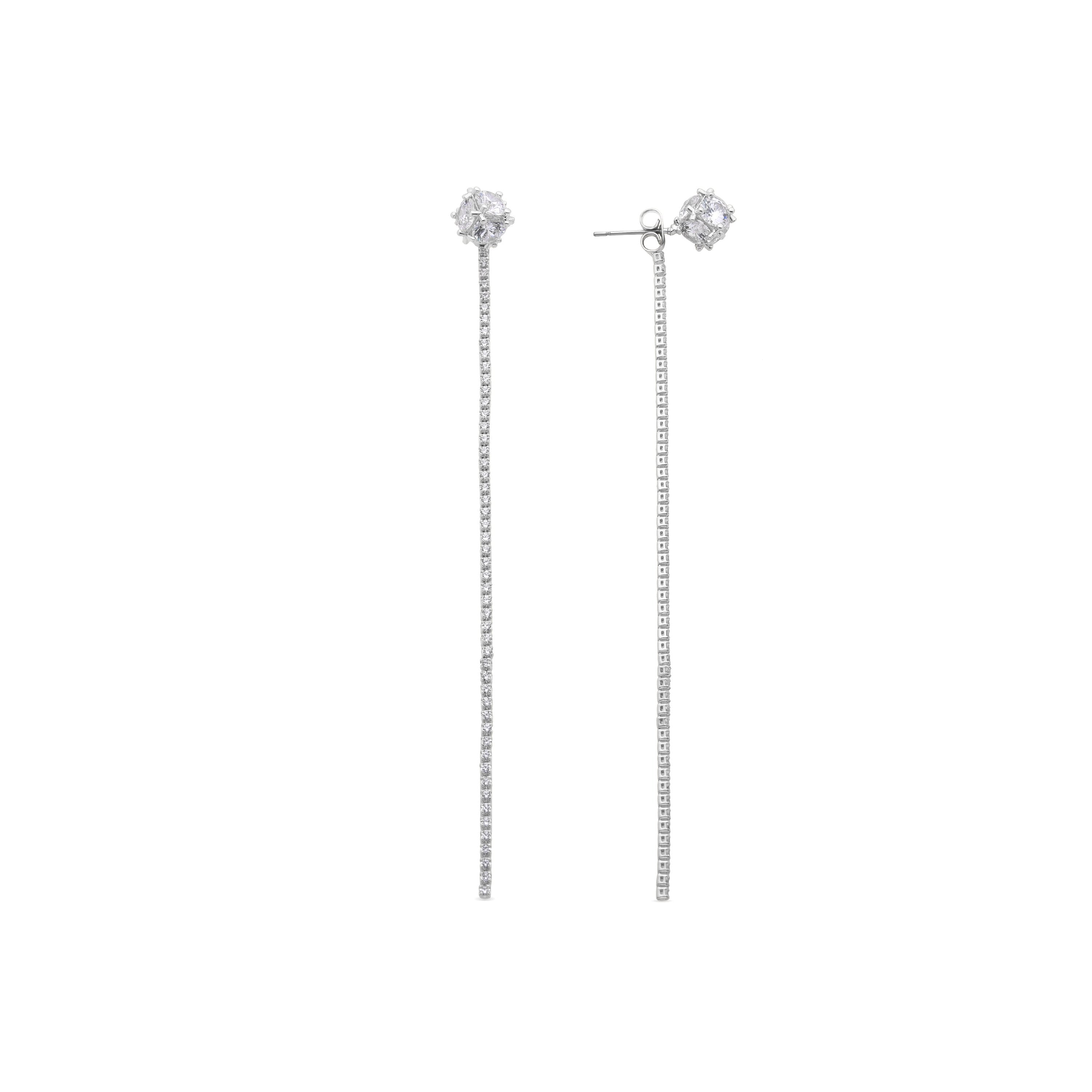 Pendientes de Circonita Brillante acabados en rodio - Kyur