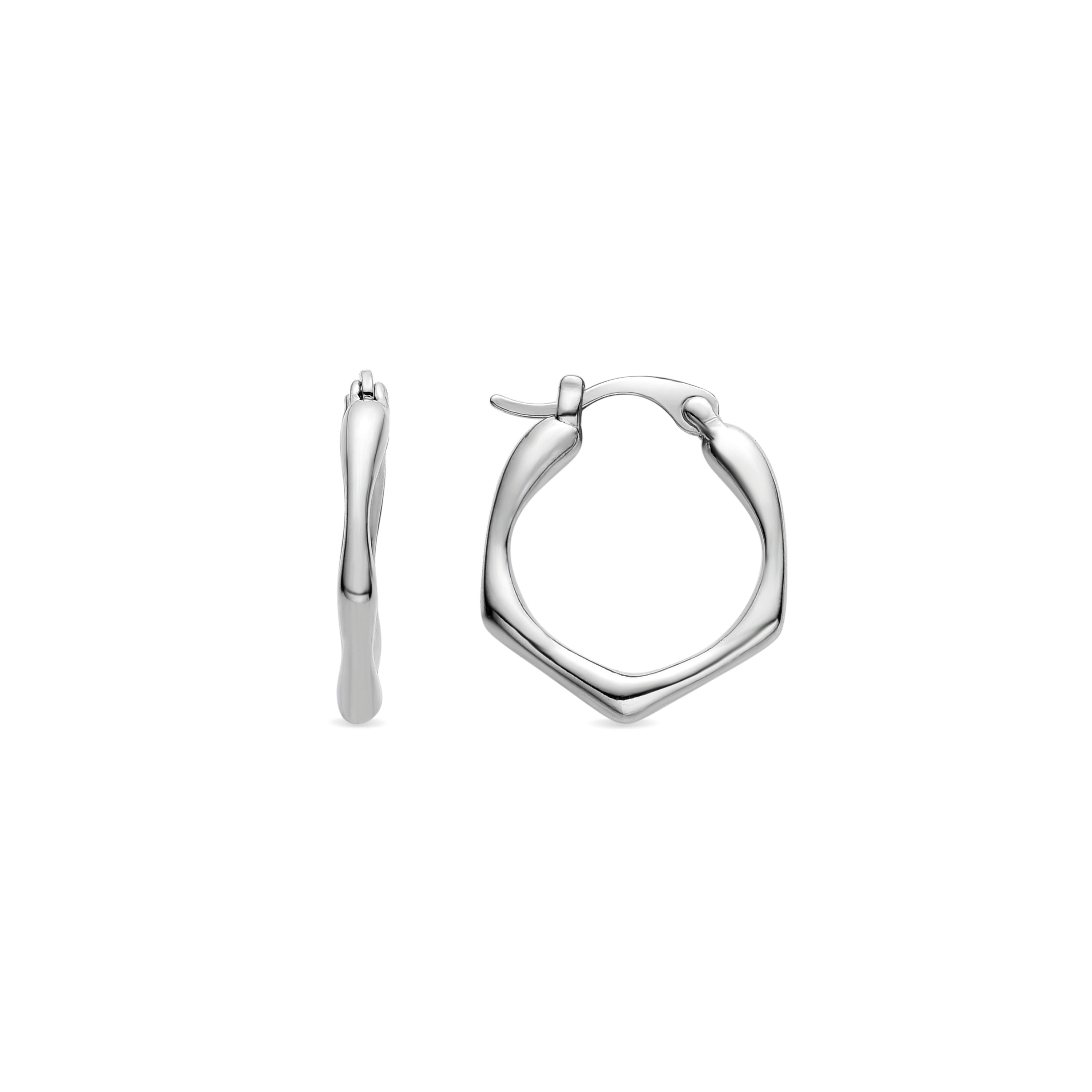 Pendientes de 13mm de diámetro acabados en rodio - Meria