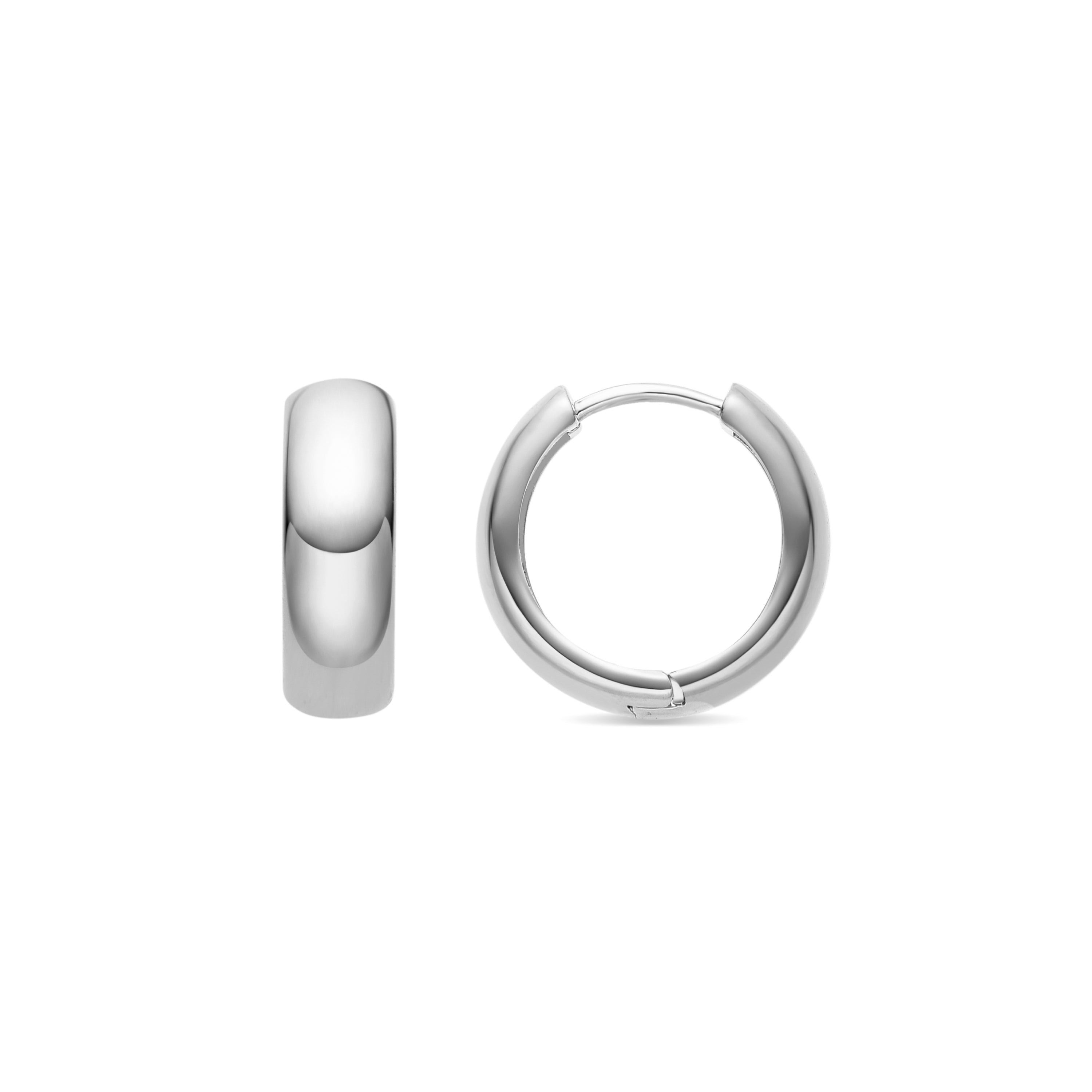 Pendientes de 16mm de diámetro acabados en rodio - Apruk