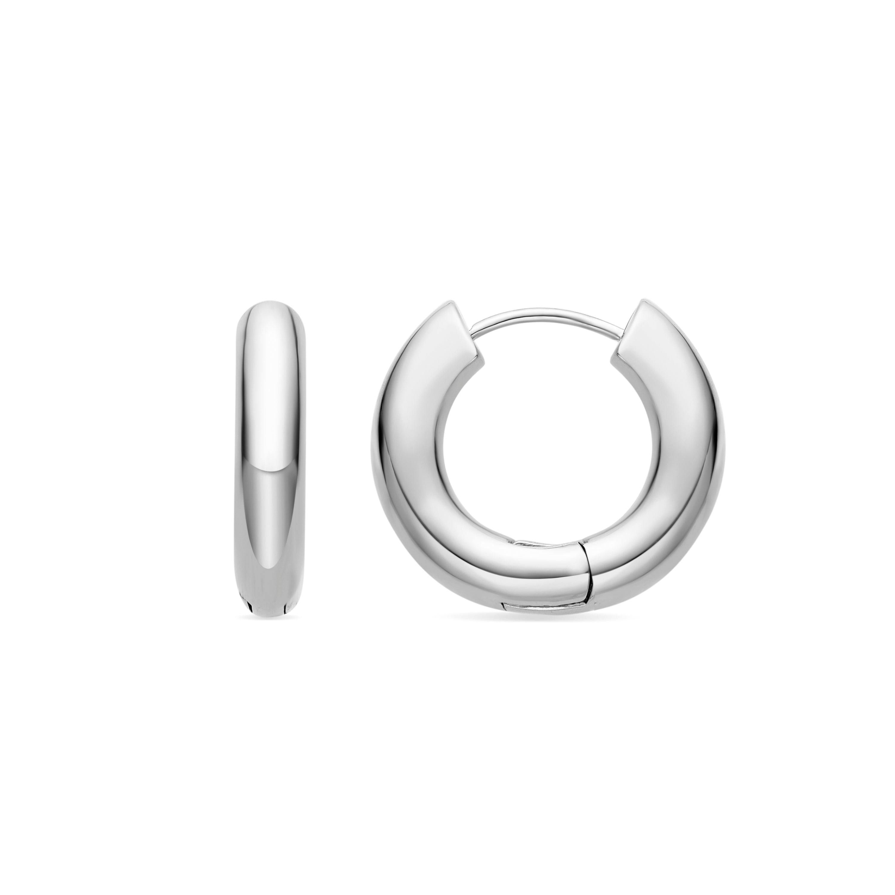 Pendientes de 24mm de diámetro acabado plata - Saura