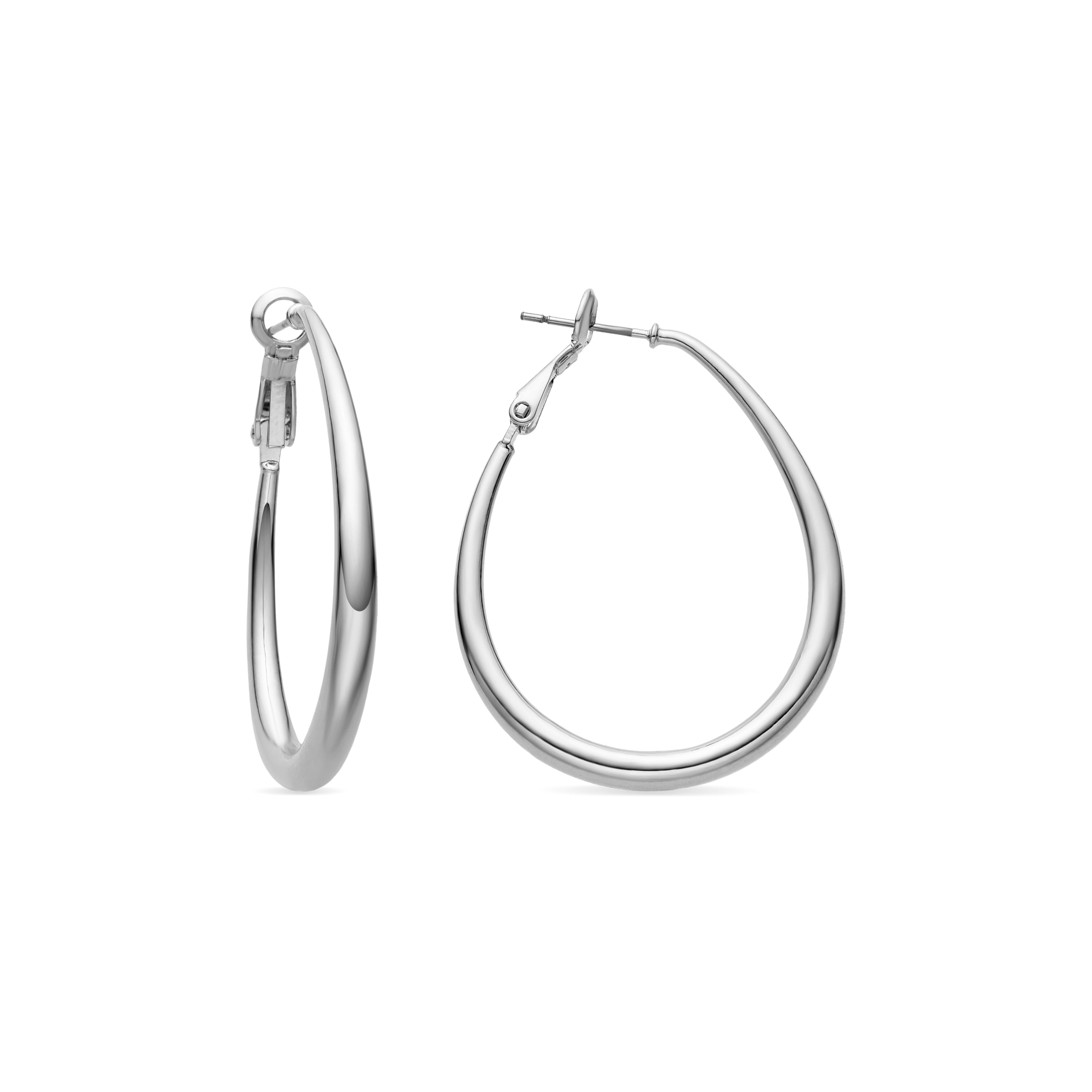 Pendientes de 38mm de diámetro acabado plata - Babo