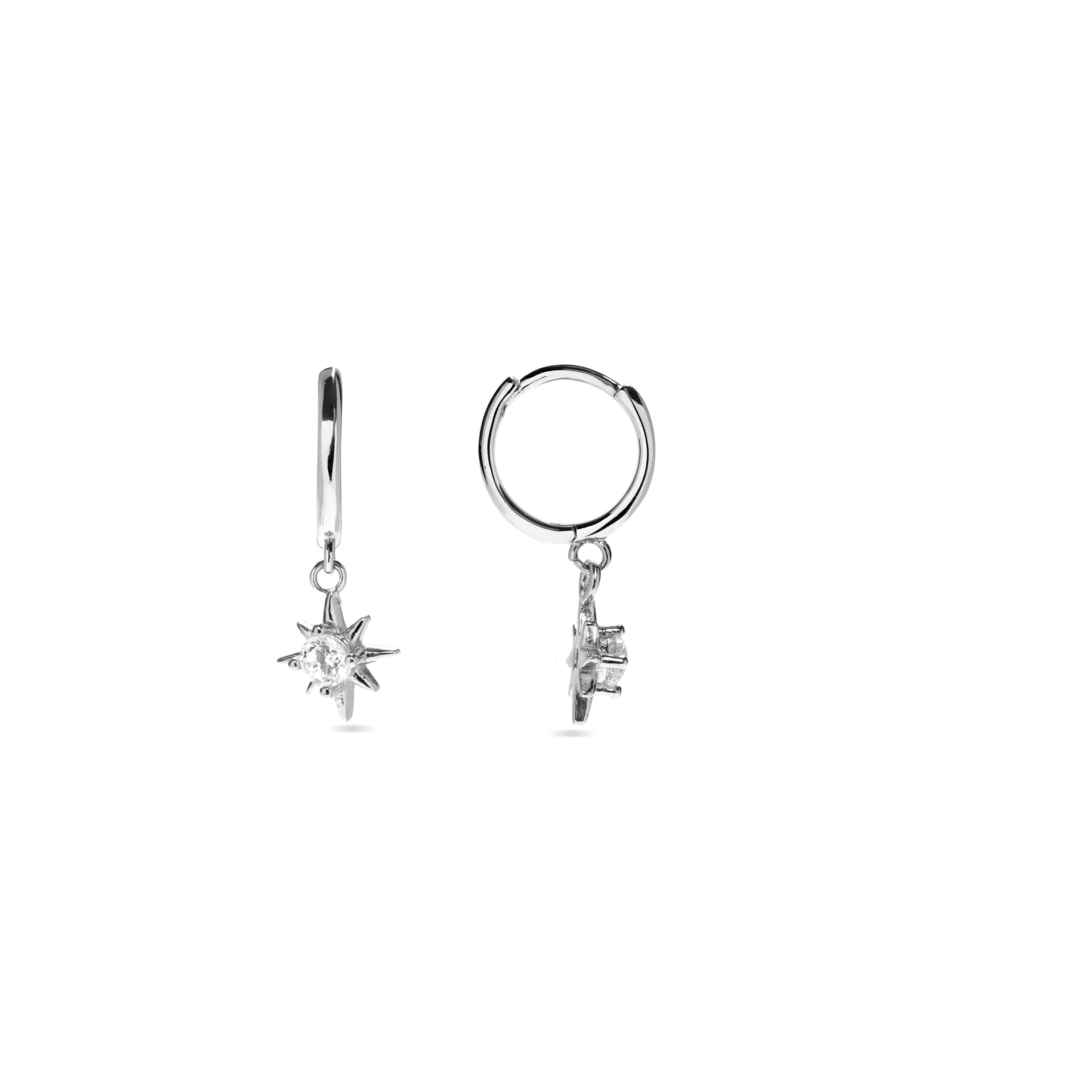Pendientes de Aleación de Metal y Circonita Brillante acabado en rodio - Lisit