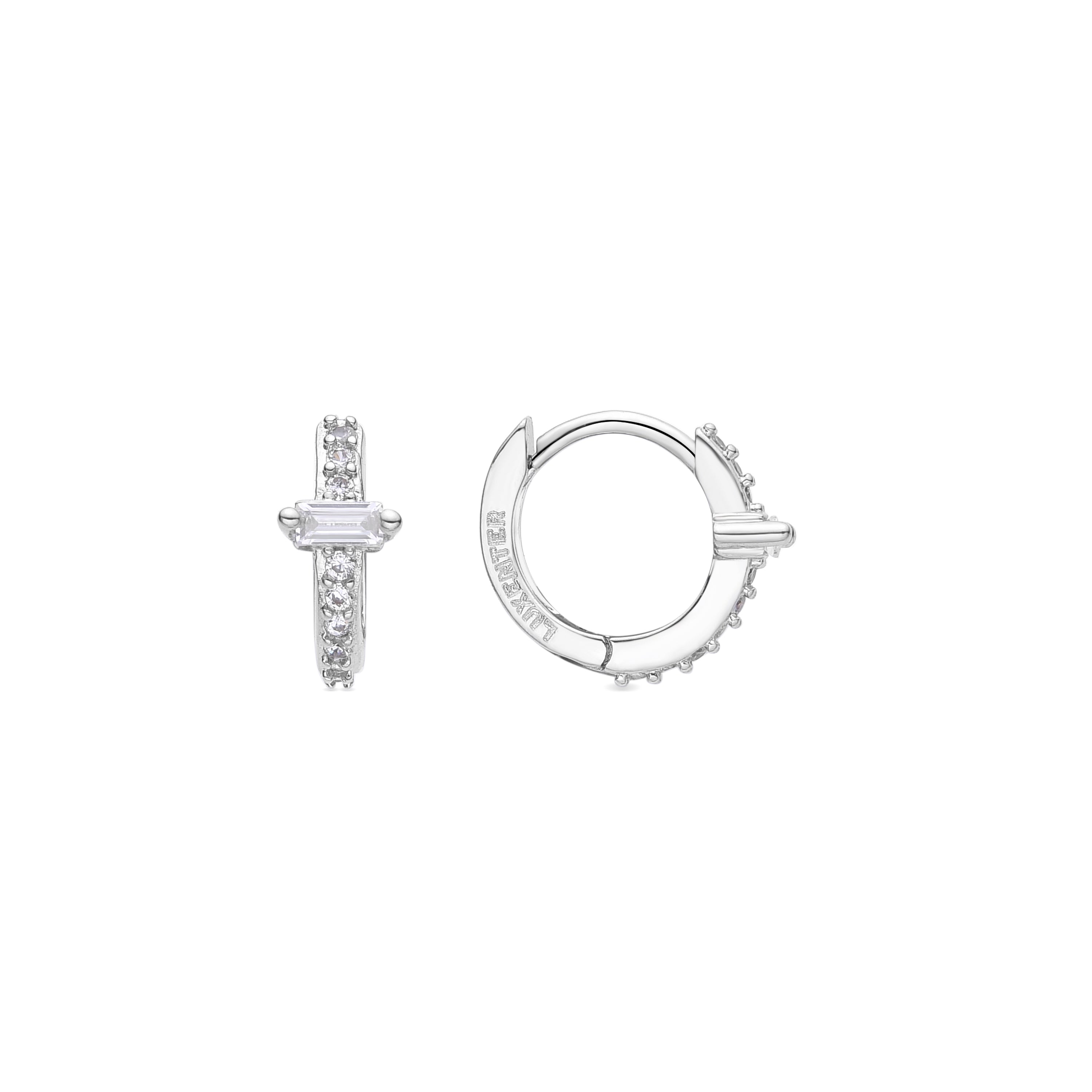 Pendientes de Circonita Brillante acabados en rodio - Lypak