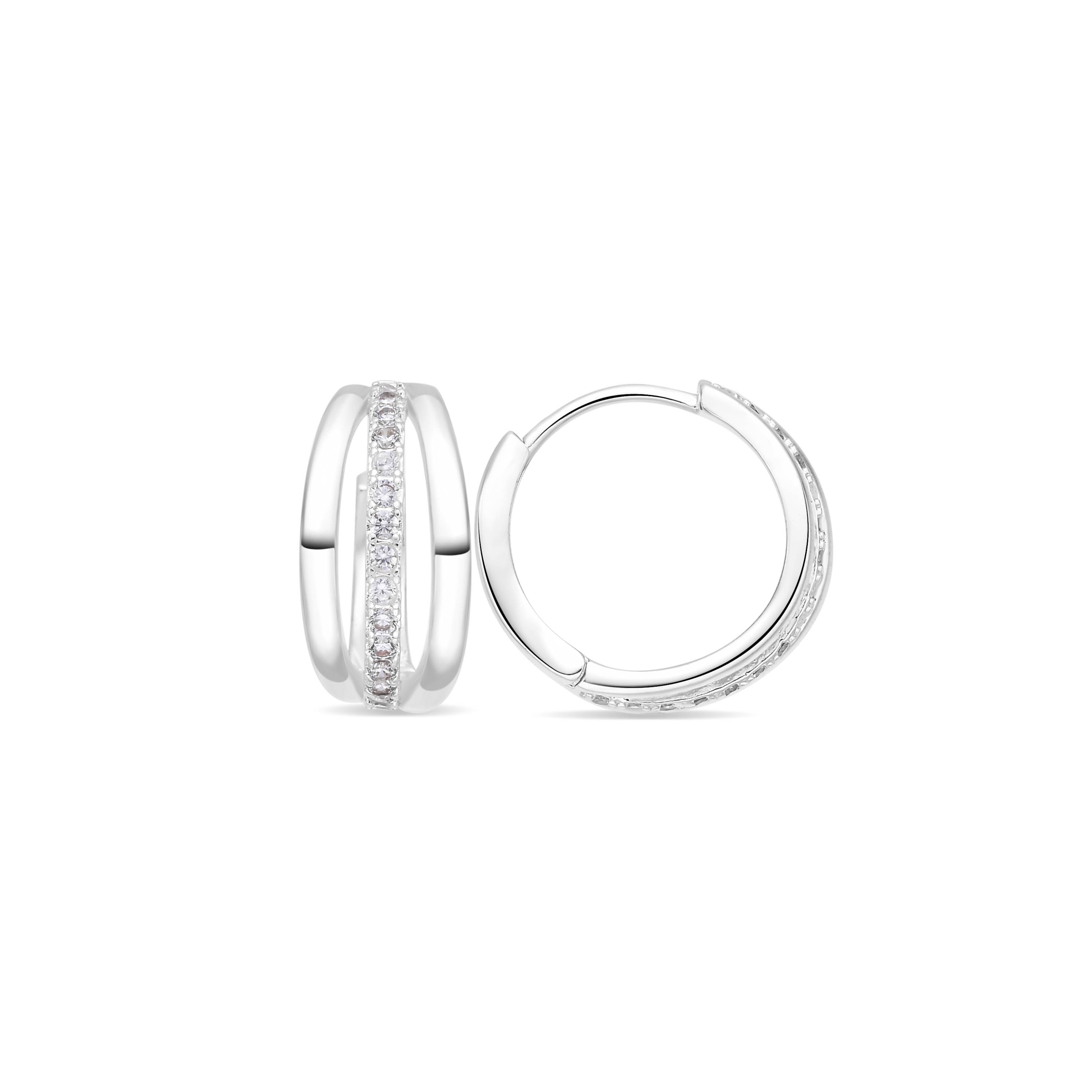 Pendientes de Circonita Brillante acabado en Rodio - Loslia