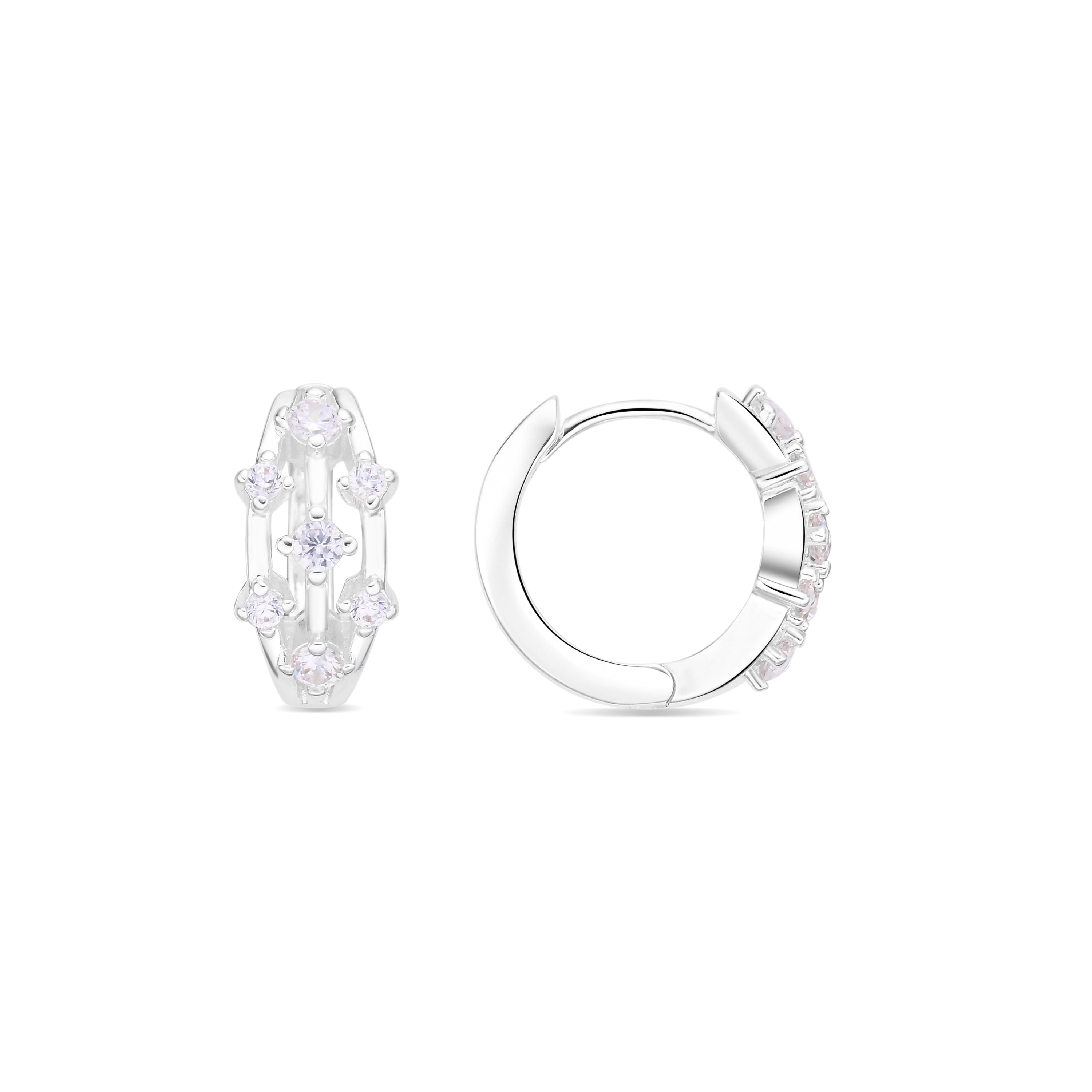 Pendientes de Circonita Brillante acabado en rodio - Issal
