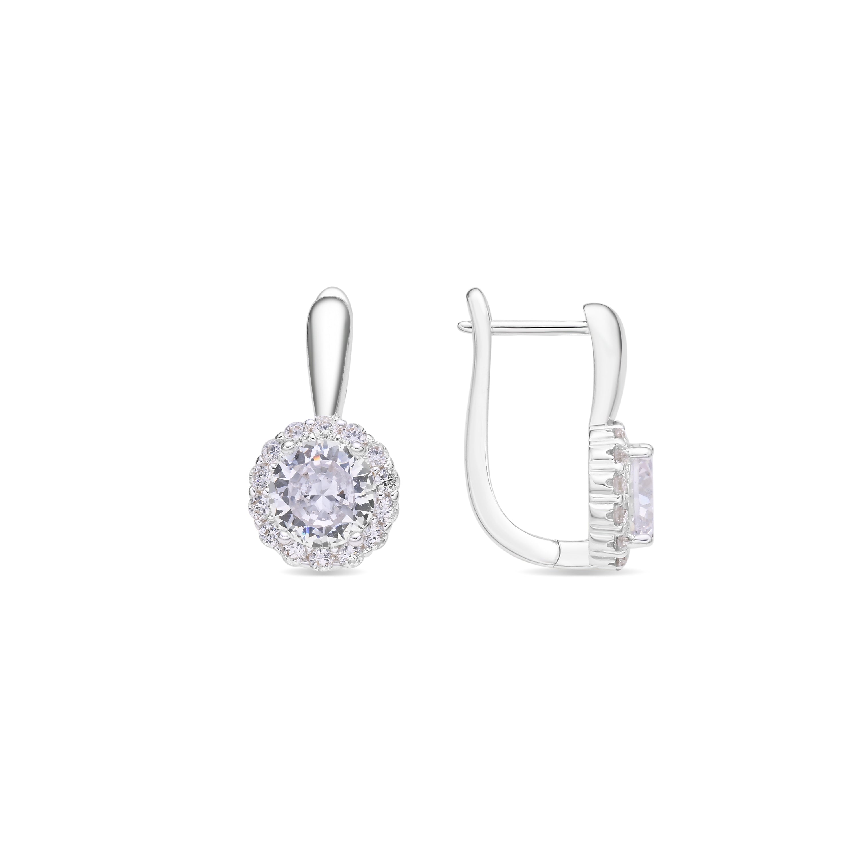 Pendientes de Circonita Brillante acabado en rodio - Lydruk