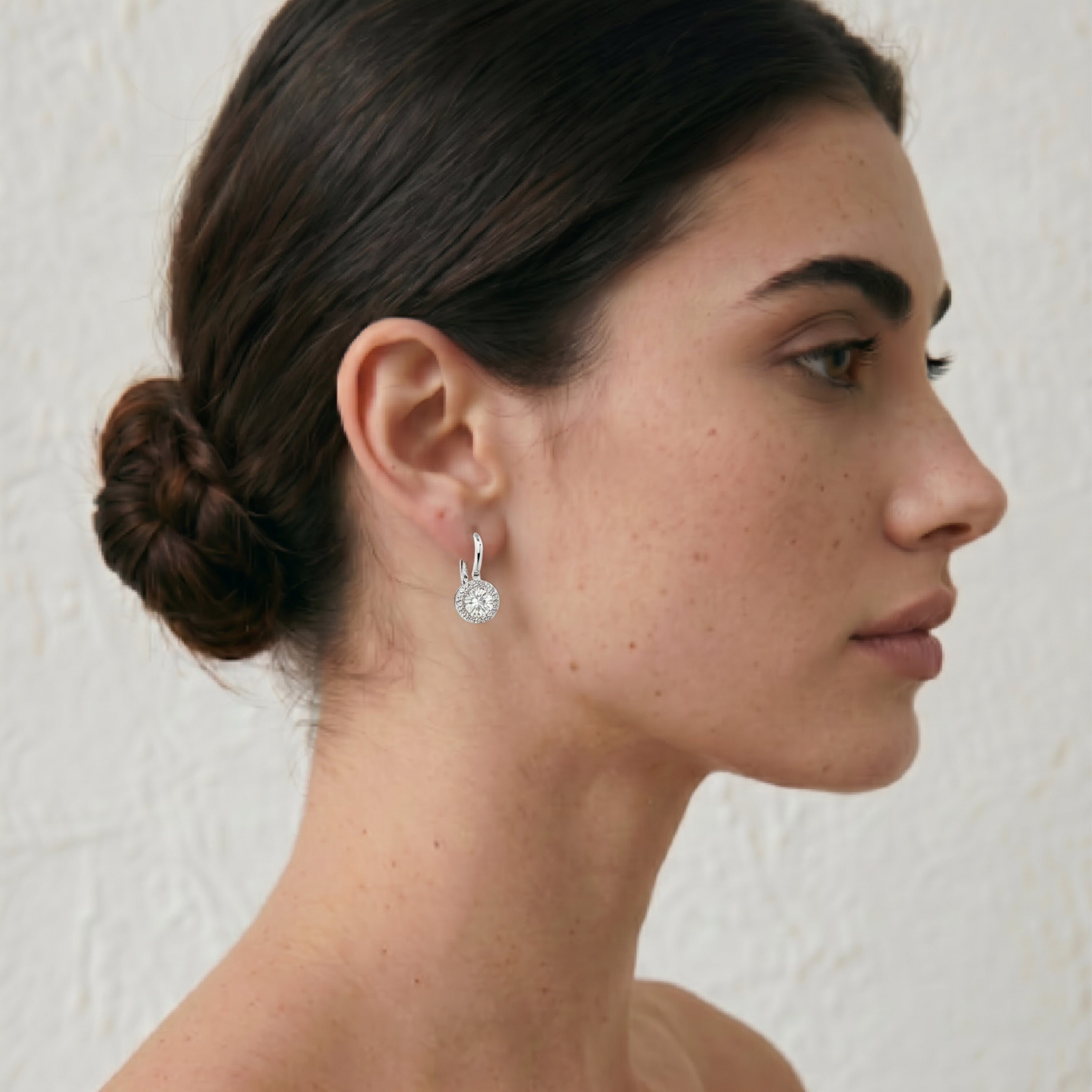 Pendientes de Circonita Brillante acabado en rodio - Lydruk