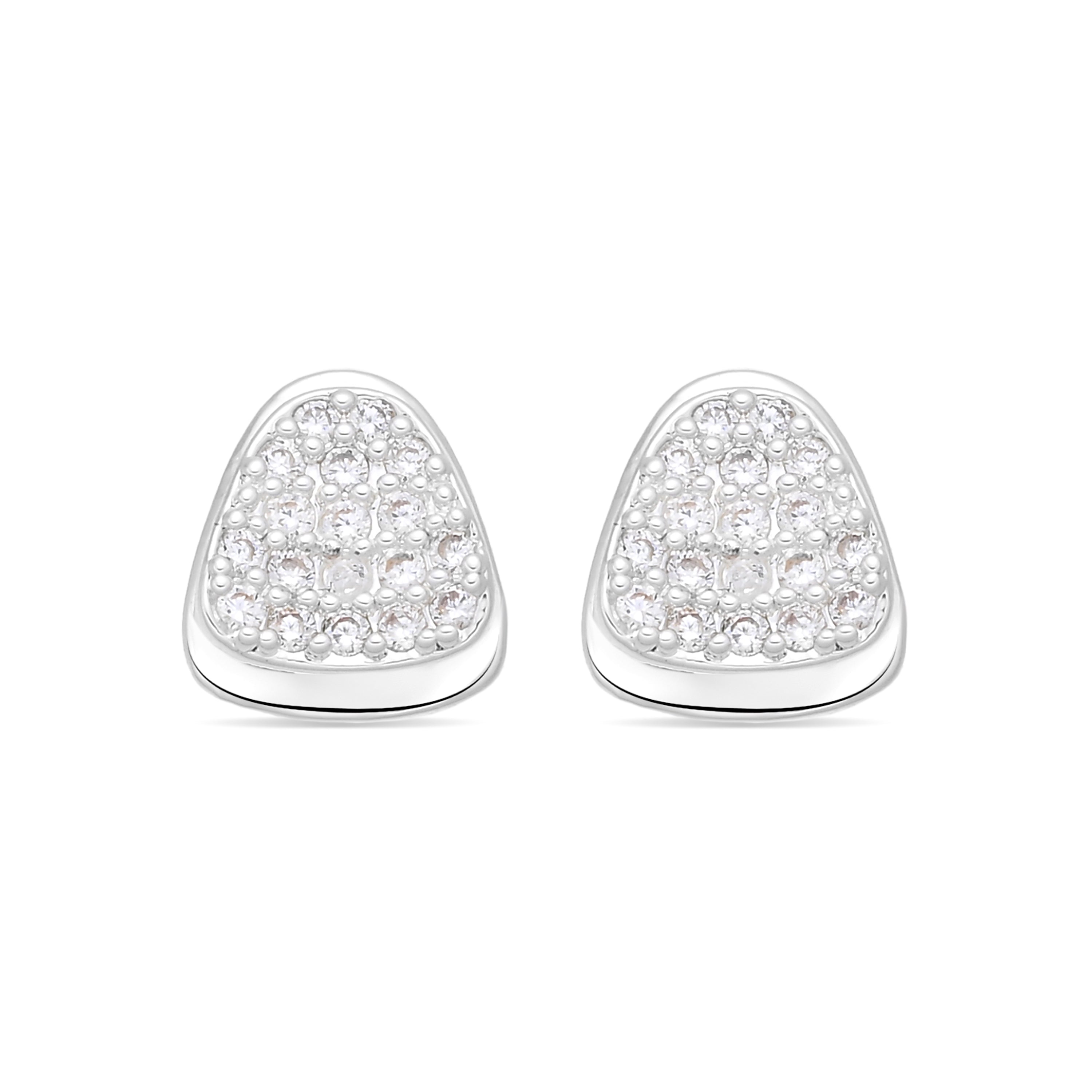 Pendientes de Circonita Brillante Acabado En Plata - Musa