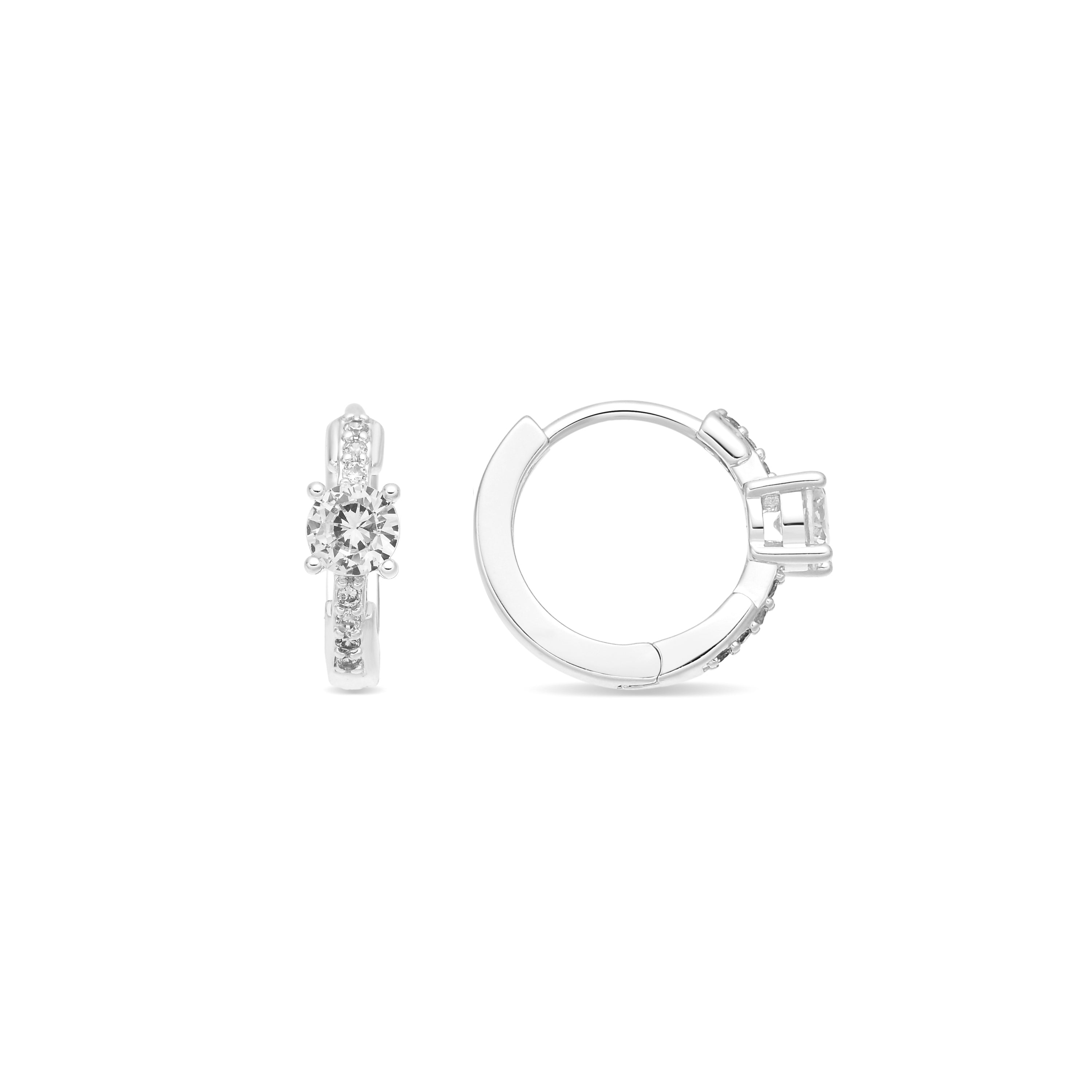 Pendientes de Circonita Brillante Acabado En Plata - Thorn