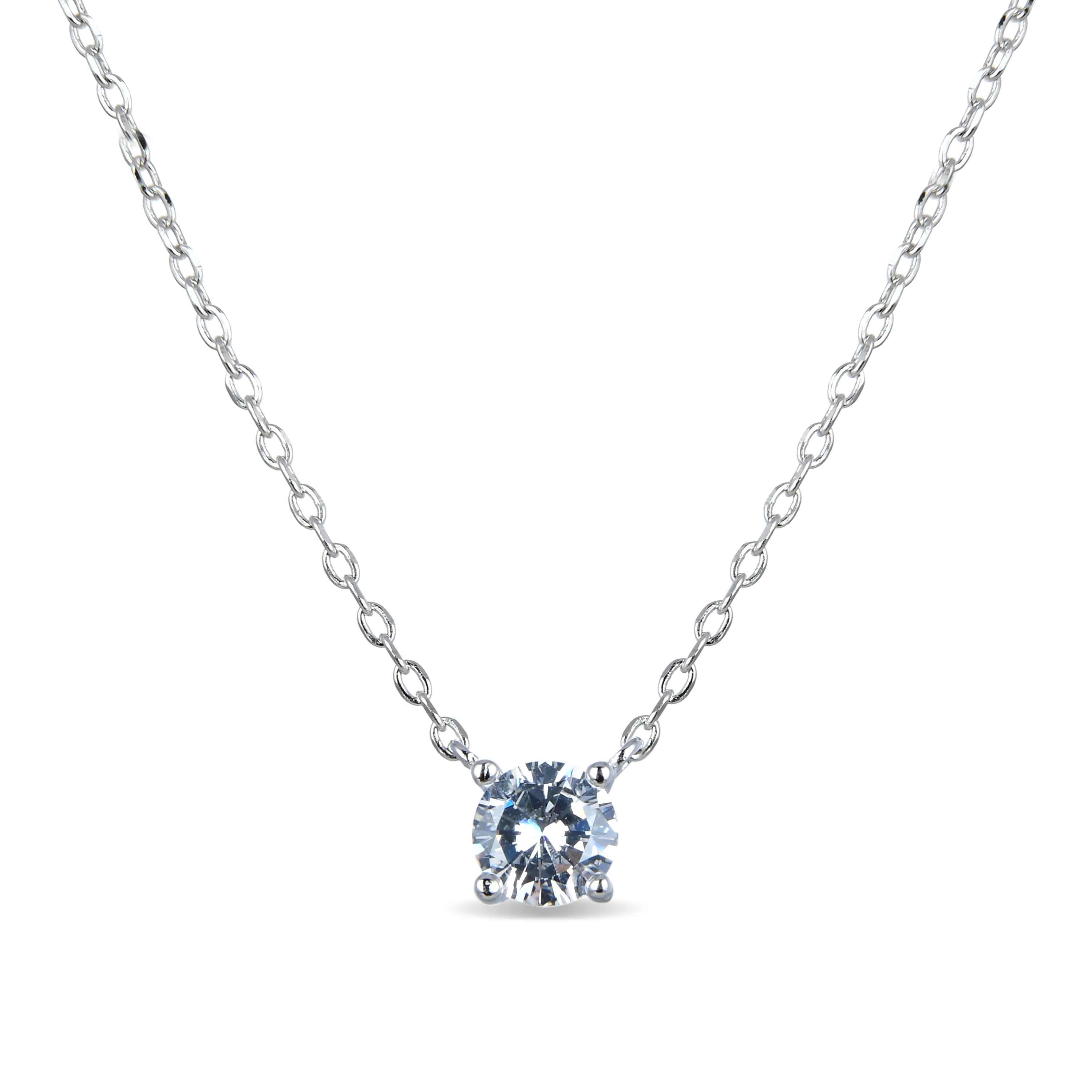 Collar de Aleación de Metal y Circonita Brillante acabado en rodio - Keval