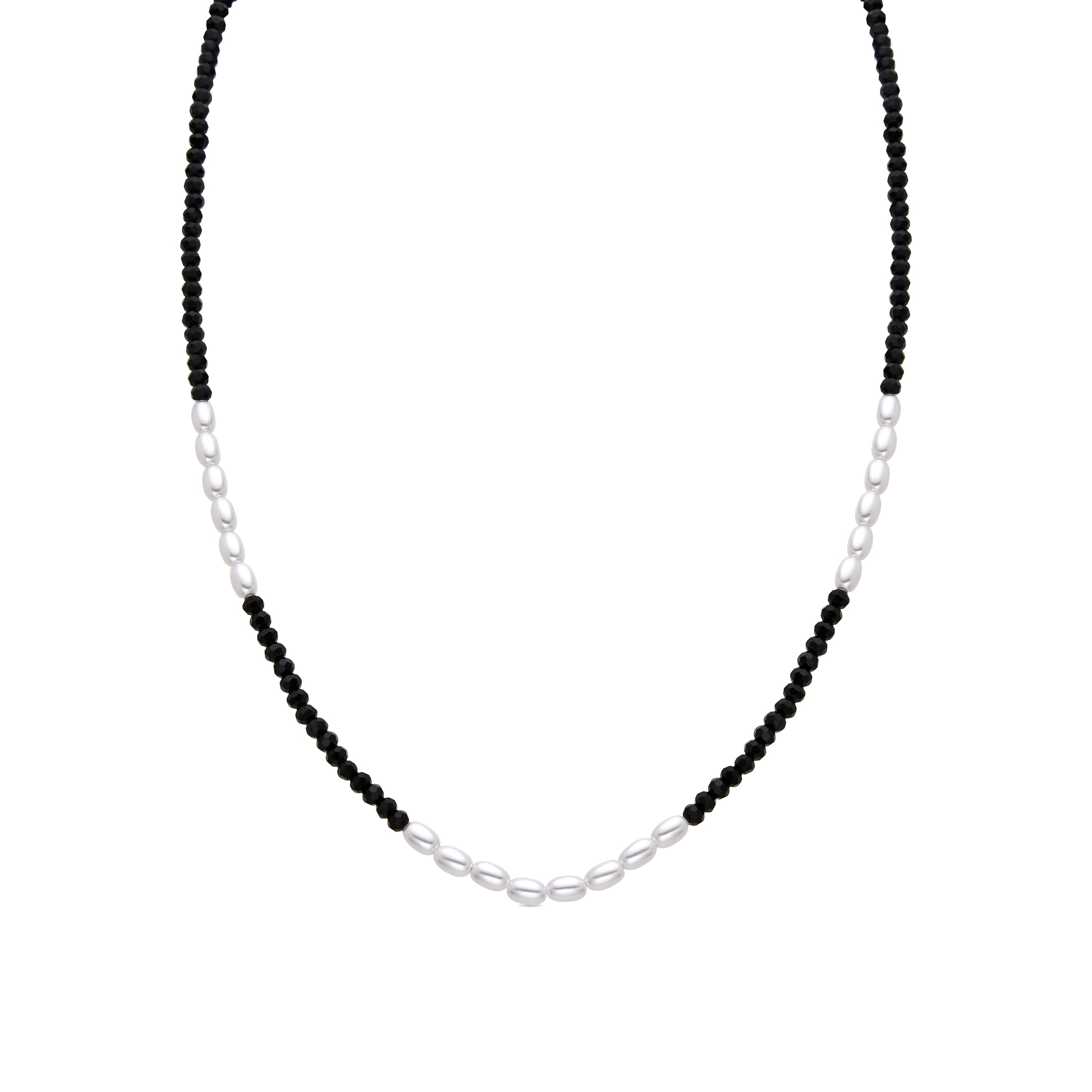 Collar con Perla Blanca acabado plata - Hyna