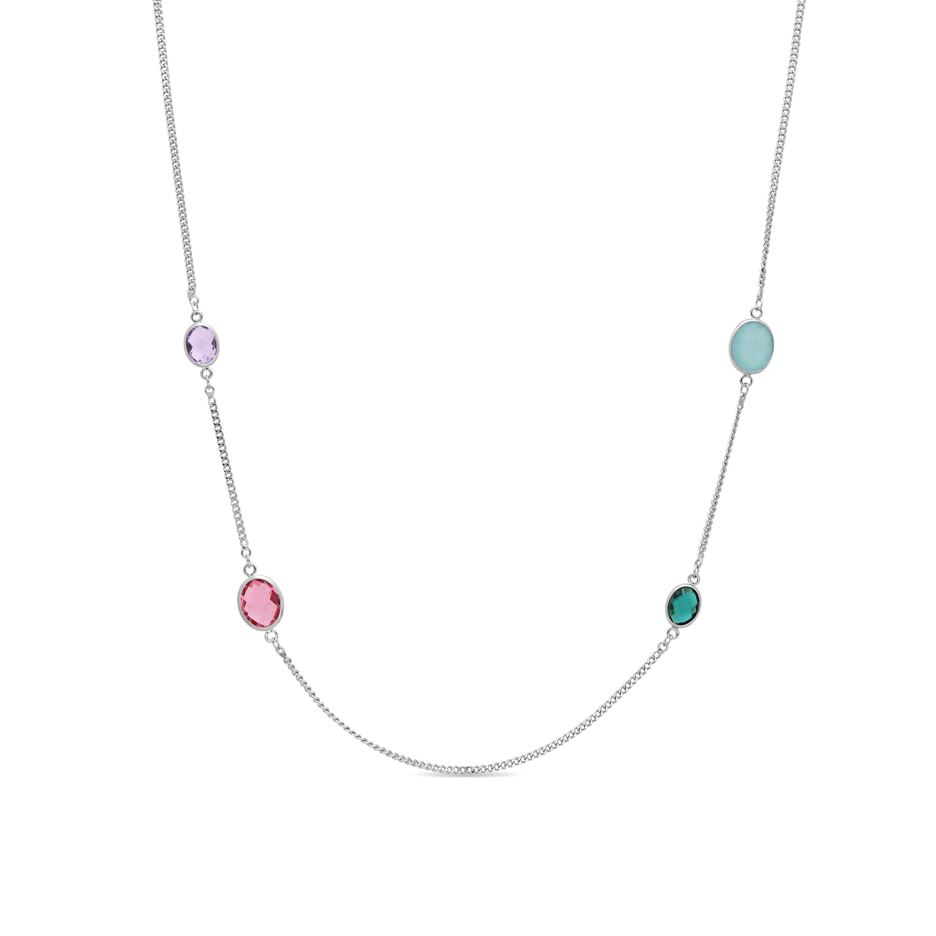 Collar de Circonita Multicolor acabado en rodio - Nodiya