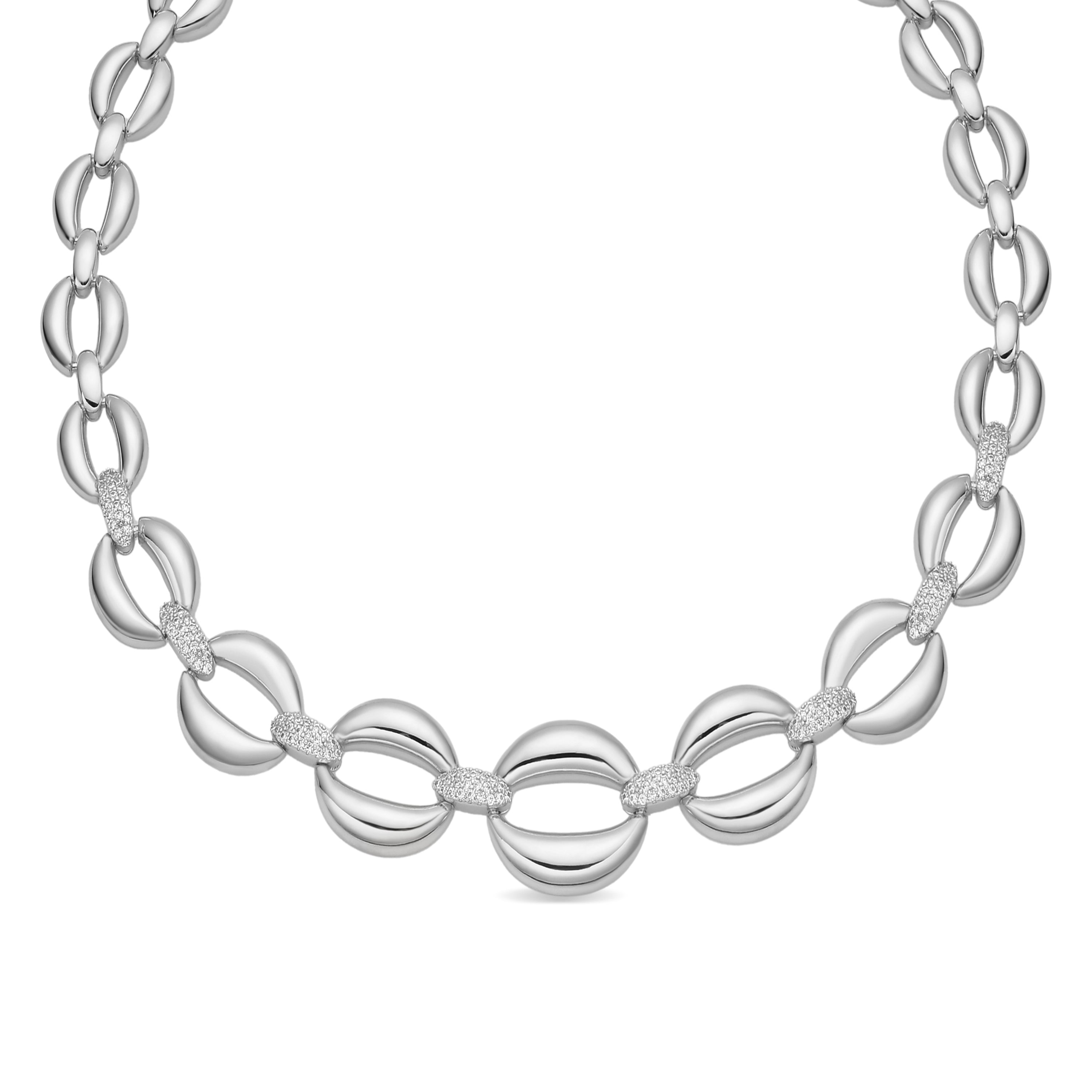 Collar de Circonita Brillante Acabado En Plata - Nixwi