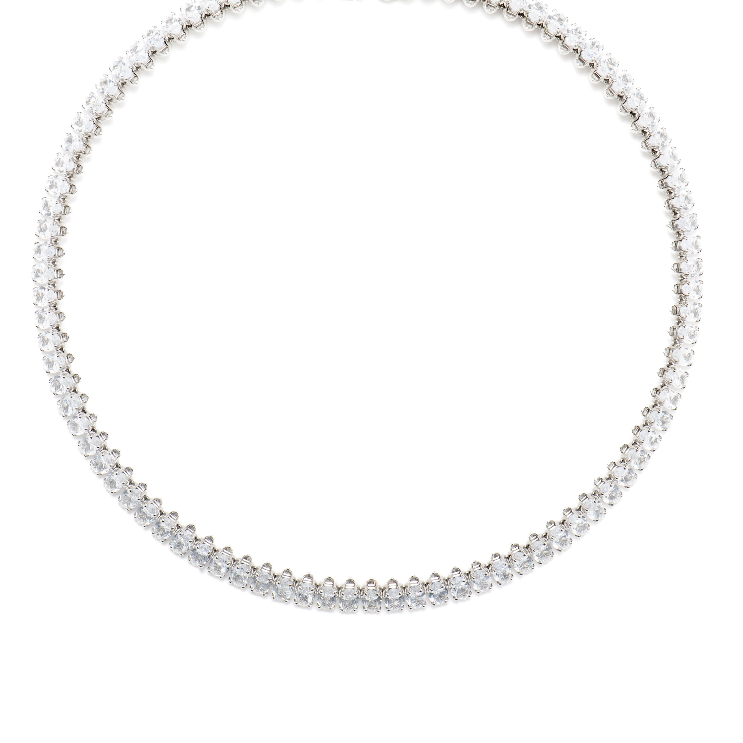 Necklace with shiny zirconia, silver finish - Comega