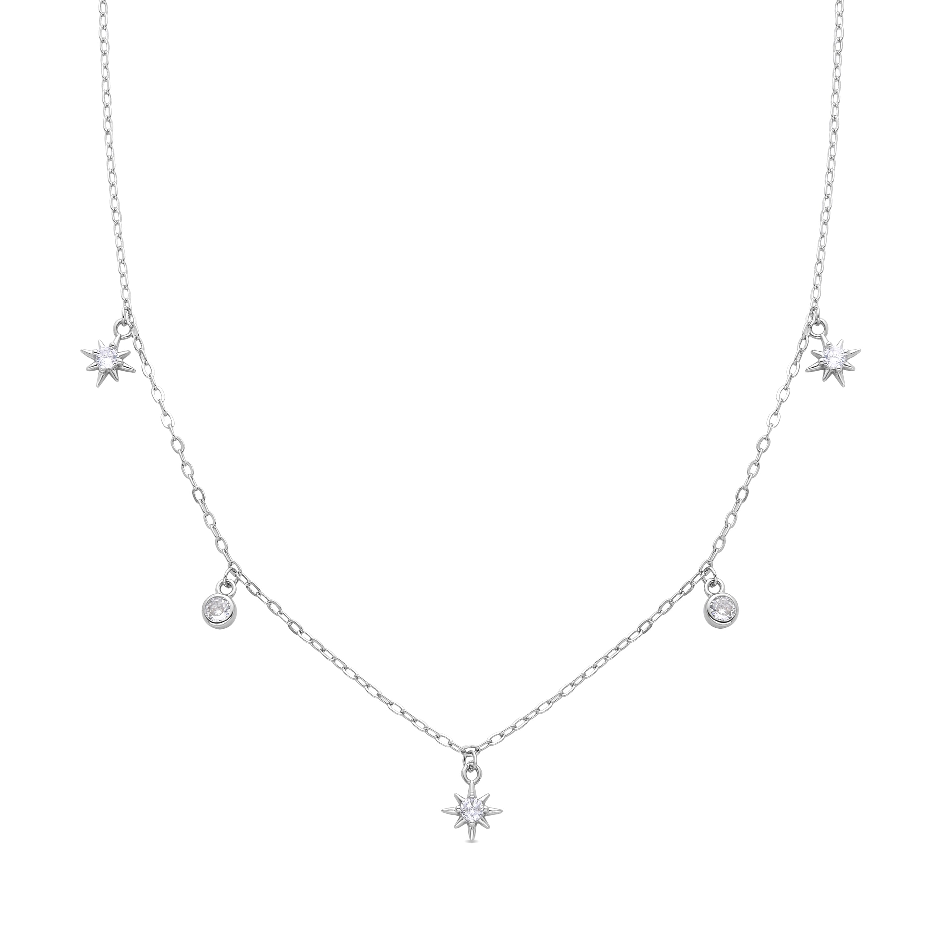 Collar de Circonita Brillante acabado en rodio - Olzal