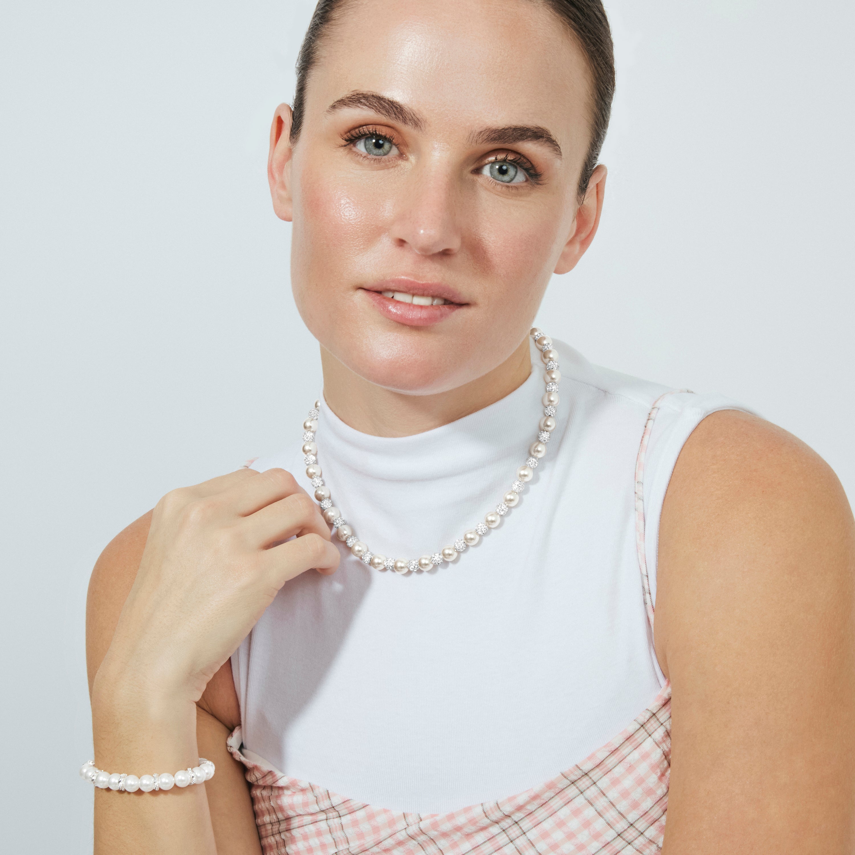 Collar de Perla Blanca Acabado En Plata - Zurgrak