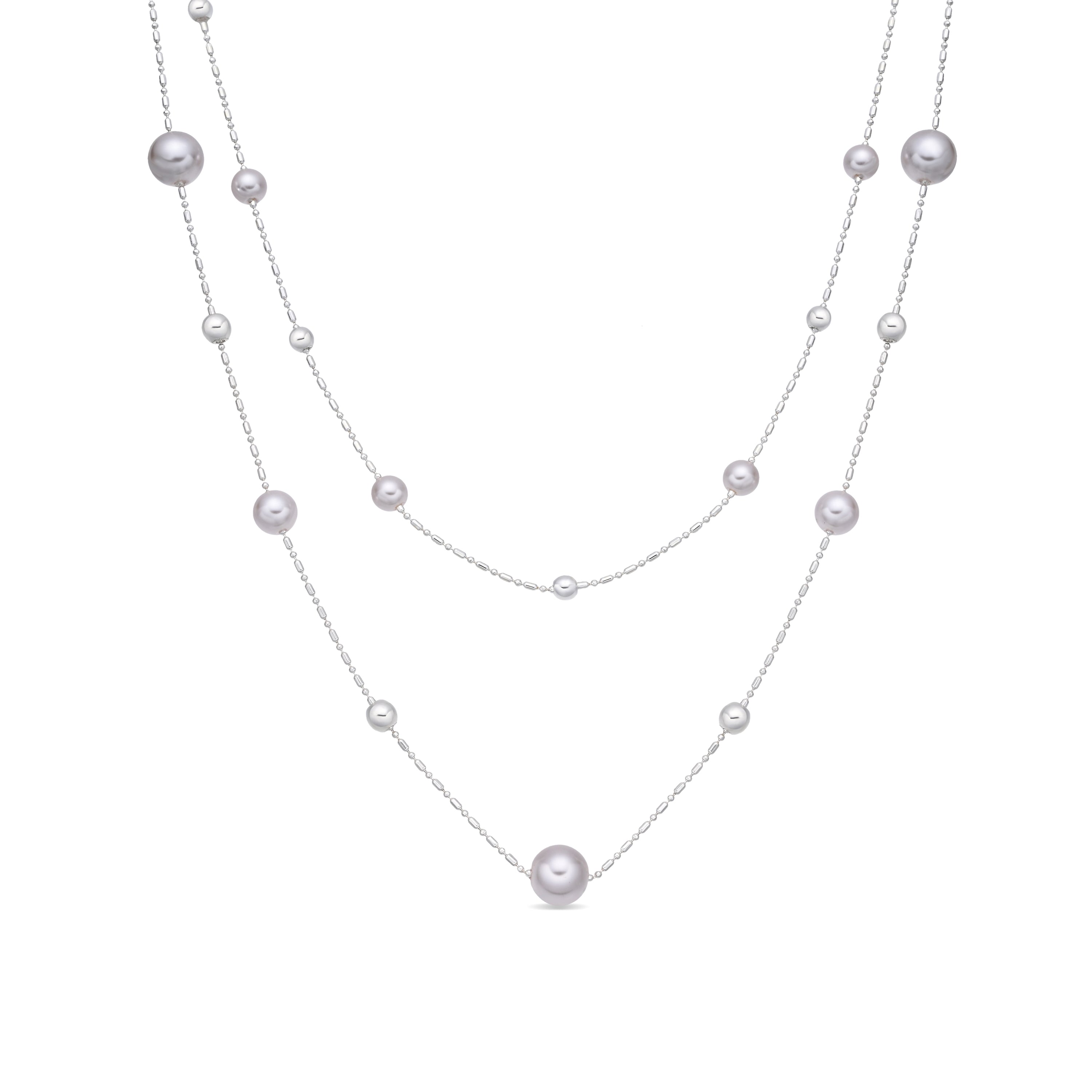 Collar de Perla Blanca Acabado En Plata - Clasow